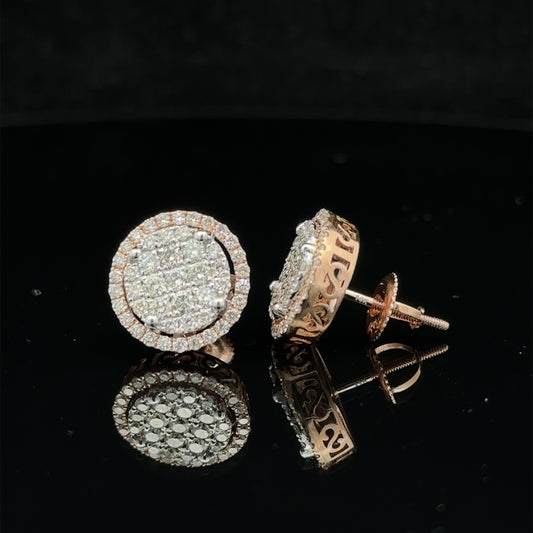 14k rose gold and diamond Earrings