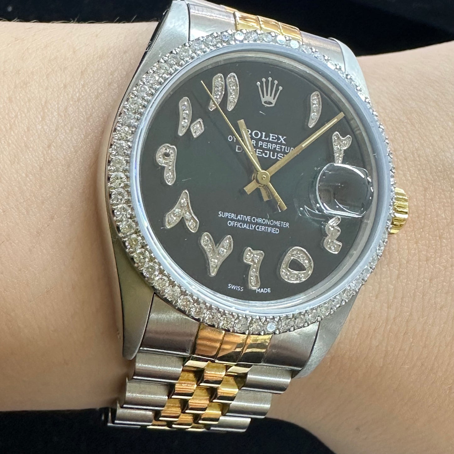 36mm Rolex Datejust Diamond Watch with Two-Tone Jubilee Bracelet