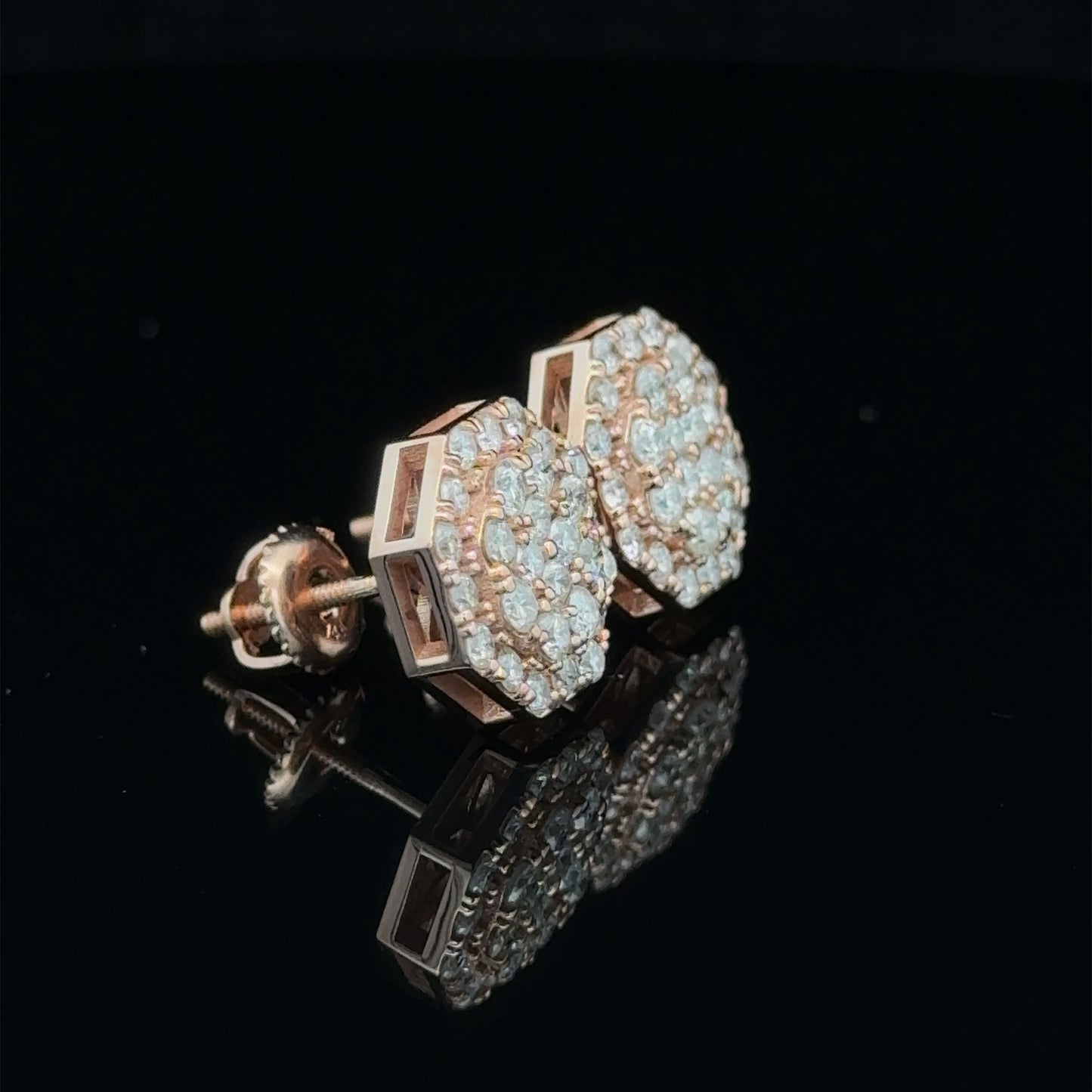 14k rose gold and diamond Earrings