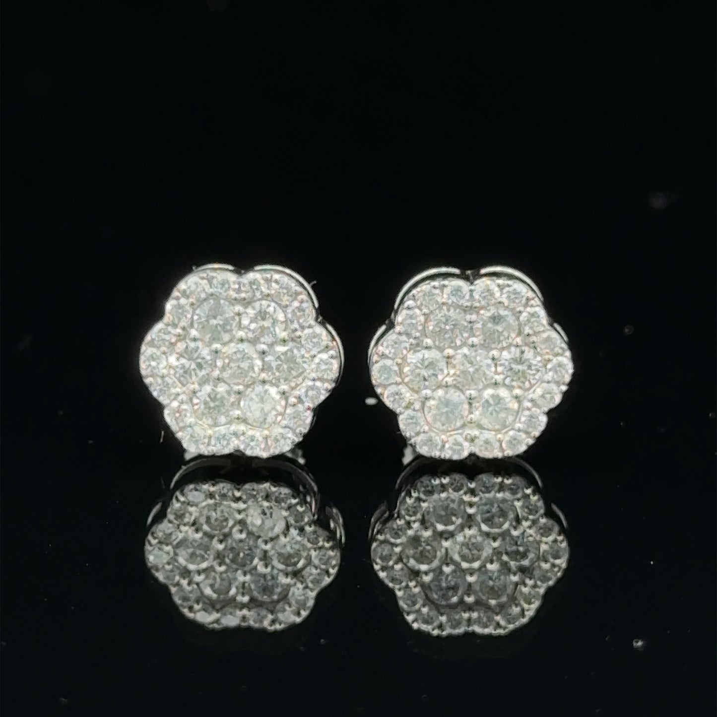 14k white gold and diamond Earrings