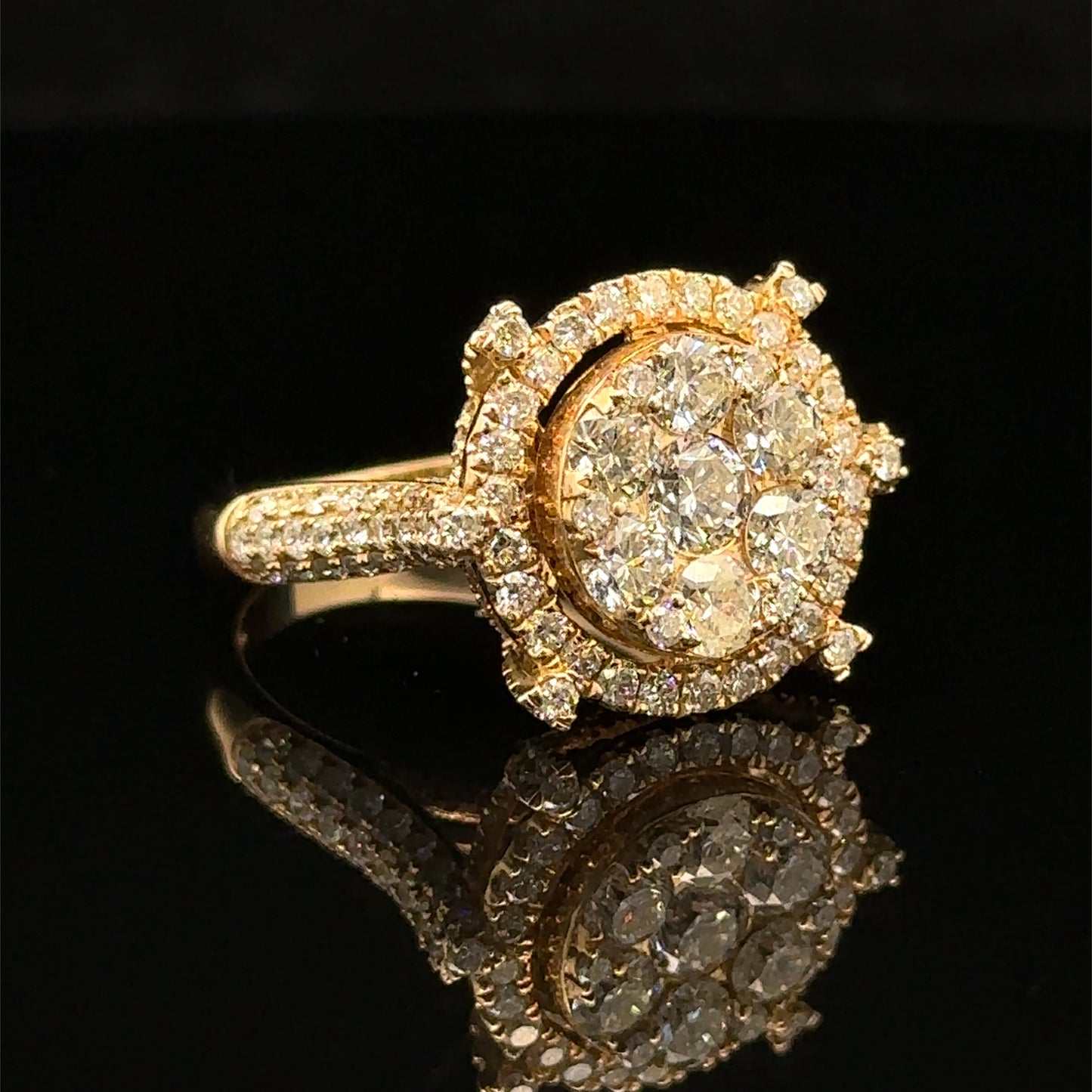 14k Yellow Gold and Diamond Ring