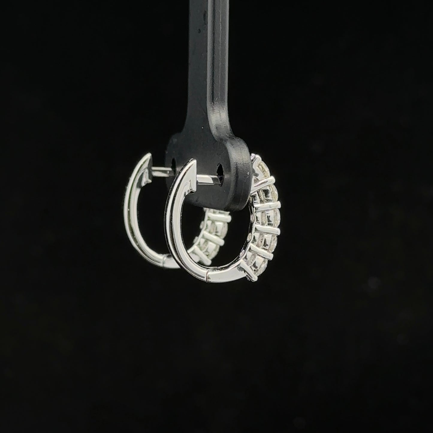 14k white gold and diamond Hoop Earrings