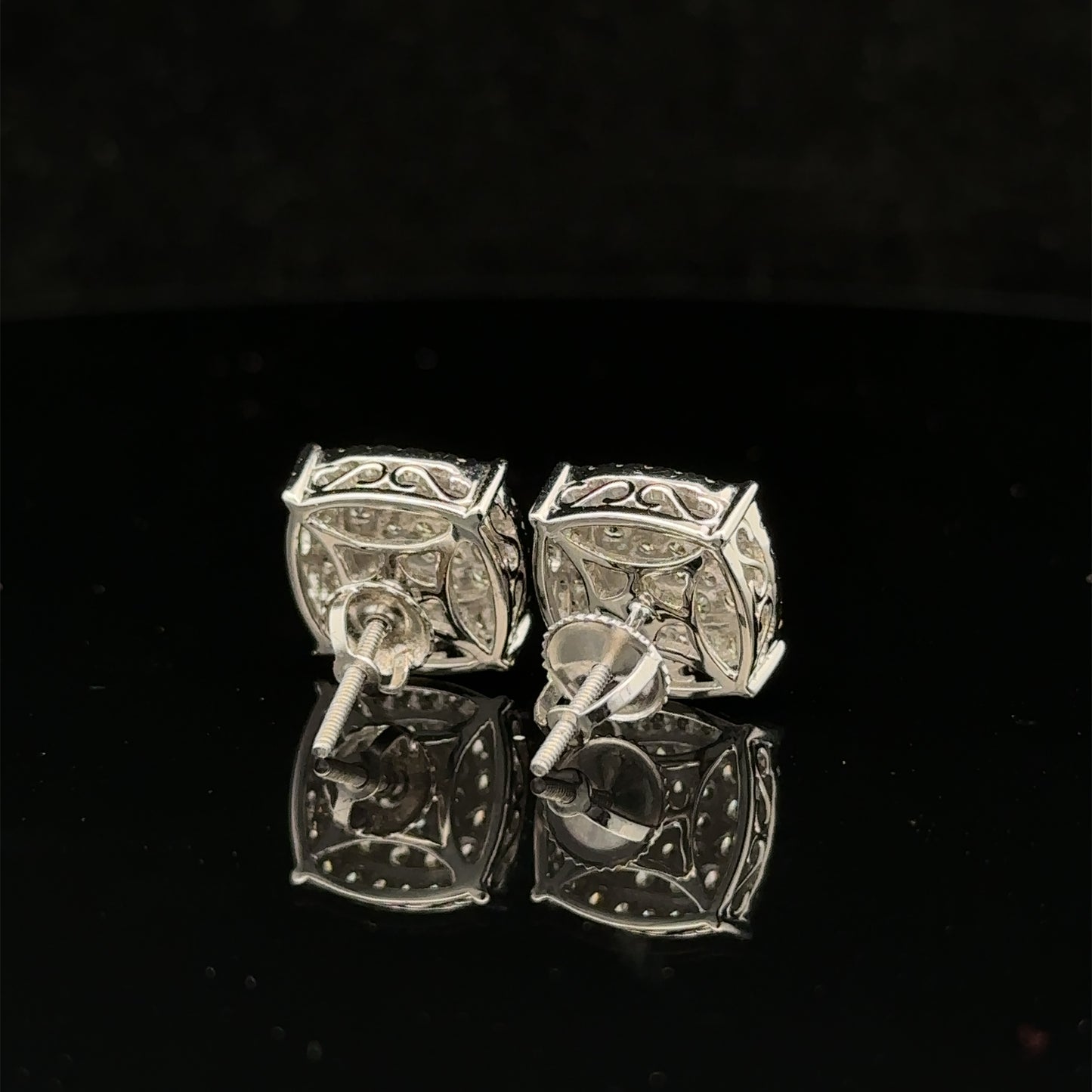 14k white gold and diamond Earrings