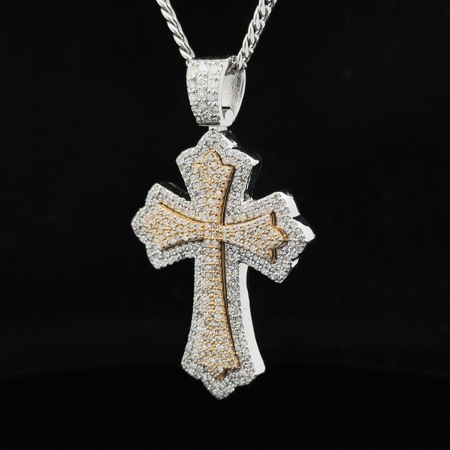 14k gold and diamond Cross Pendant and 10k gold Chain