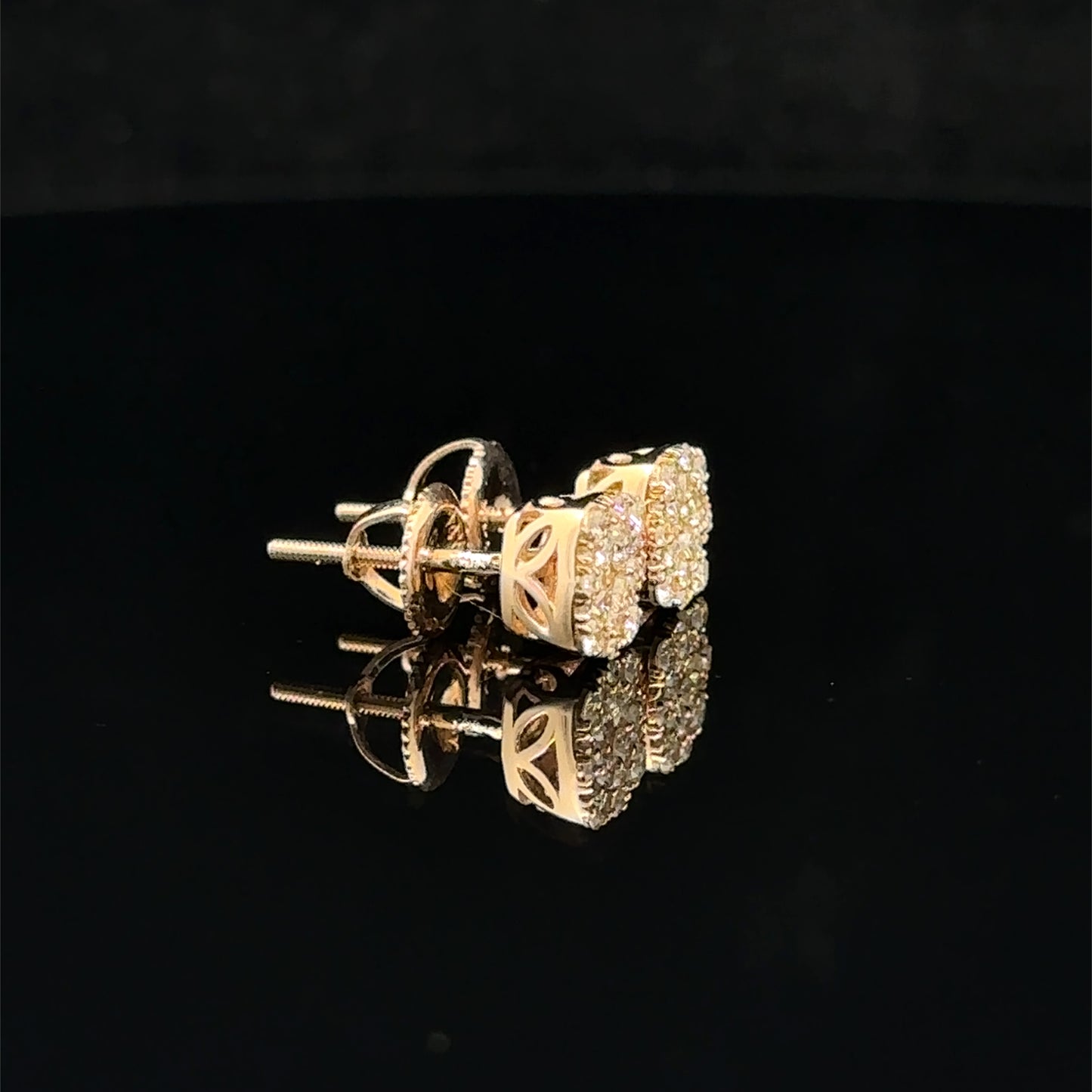 14k yellow gold and diamond Earrings