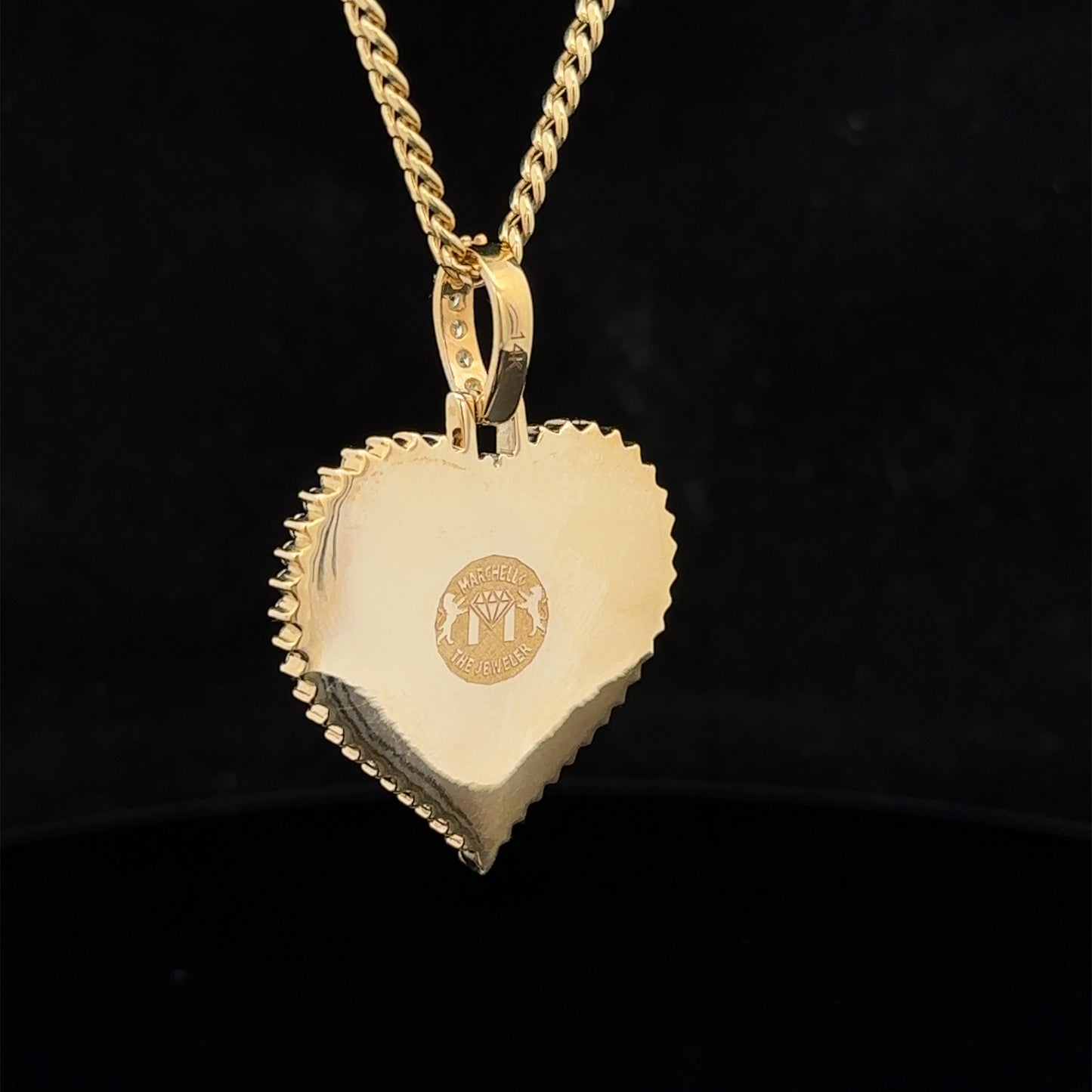 14k yellow gold and diamond Heart Shaped Picture pendant (Copy)