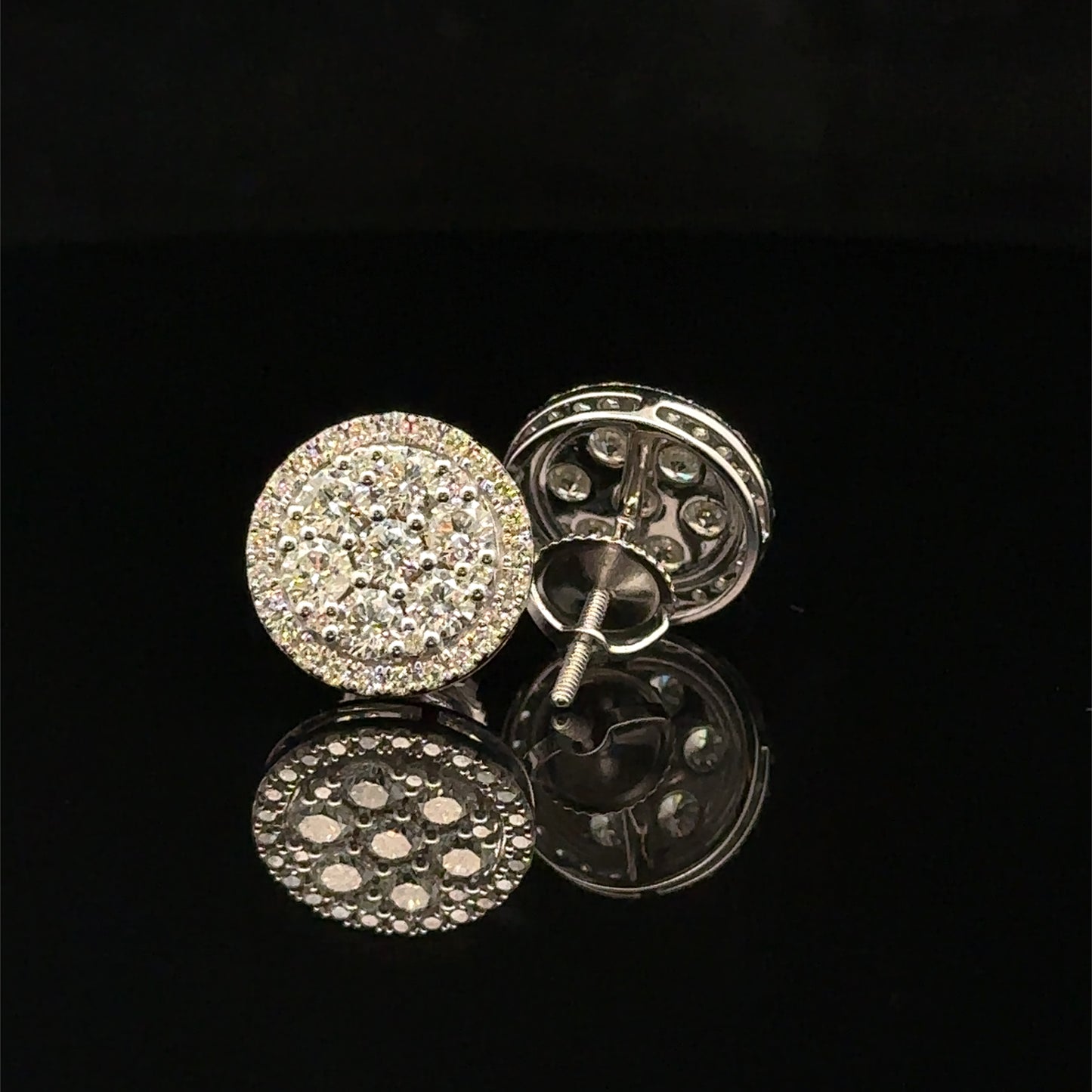 14K White Gold Natural Diamond Earrings