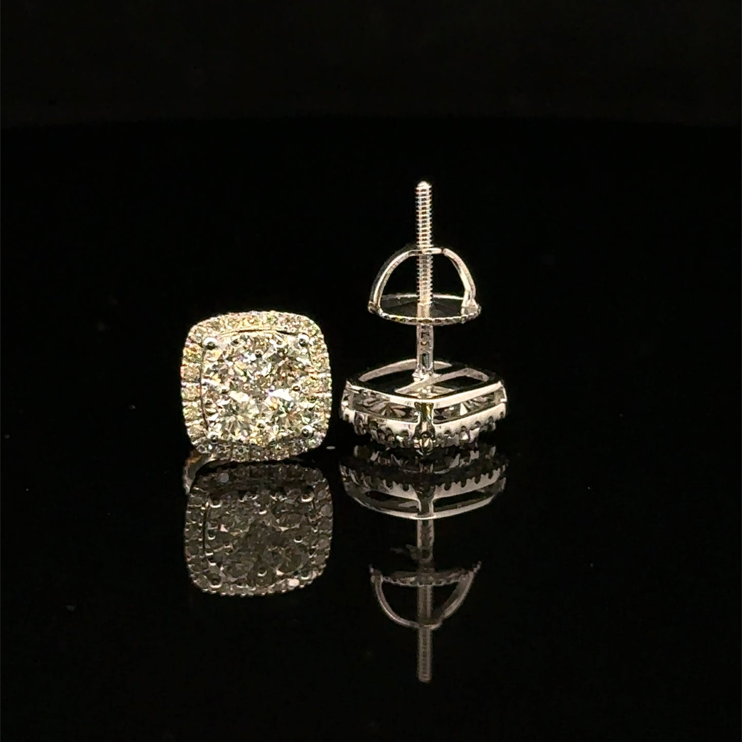 14k White Gold and Diamond Earrings