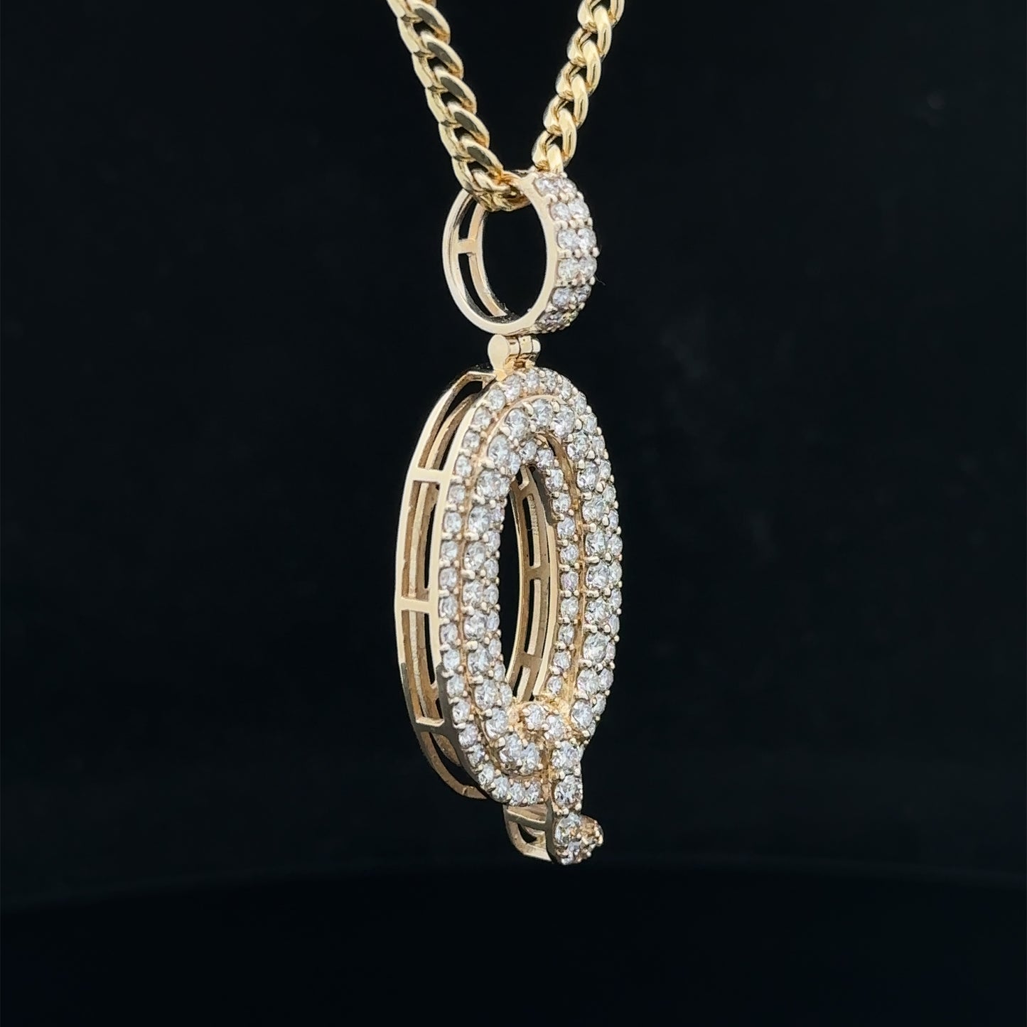 14k yellow gold & diamond Q Initial Pendant