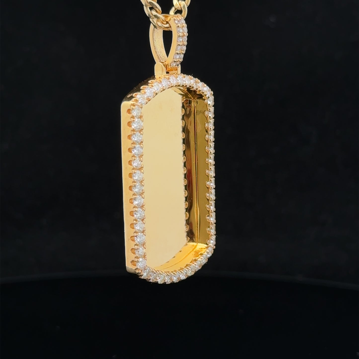 14k yellow gold and diamond Picture Pendant