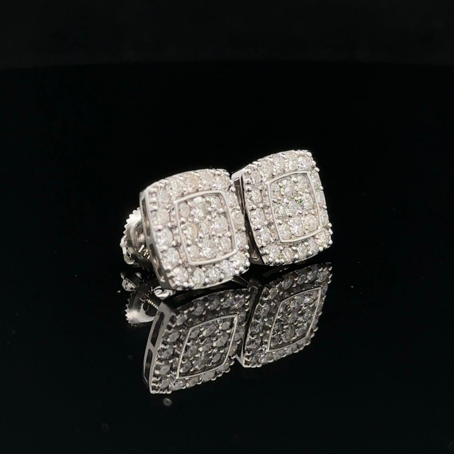 14k white gold and diamond Earrings