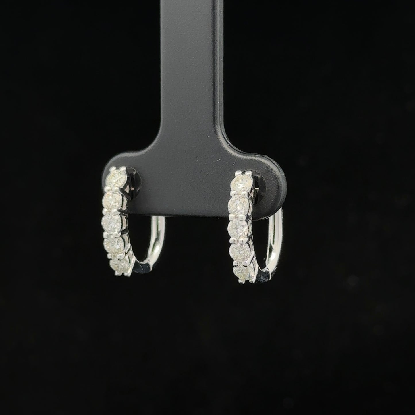 14k white gold and diamond Hoop Earrings