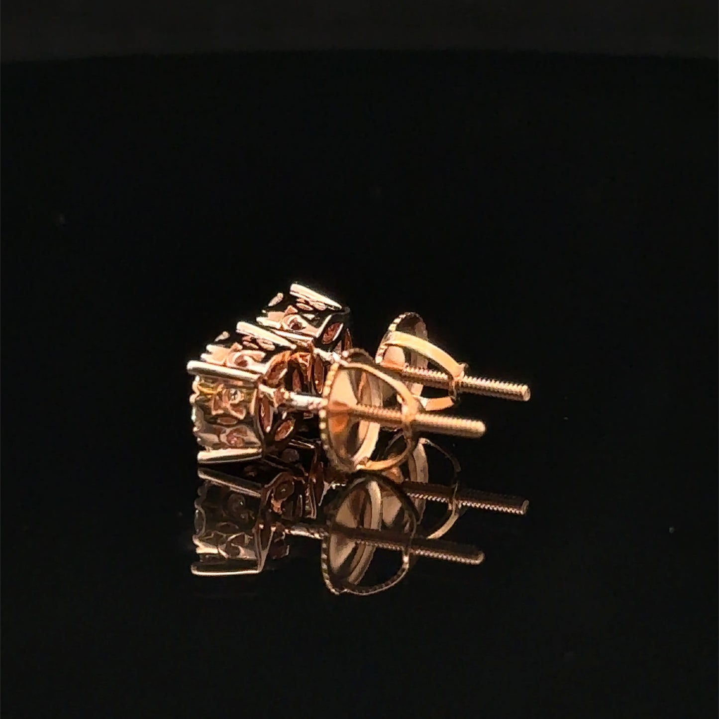14k Rose Gold and Diamond Earrings - Elegant & Timeless Jewelry