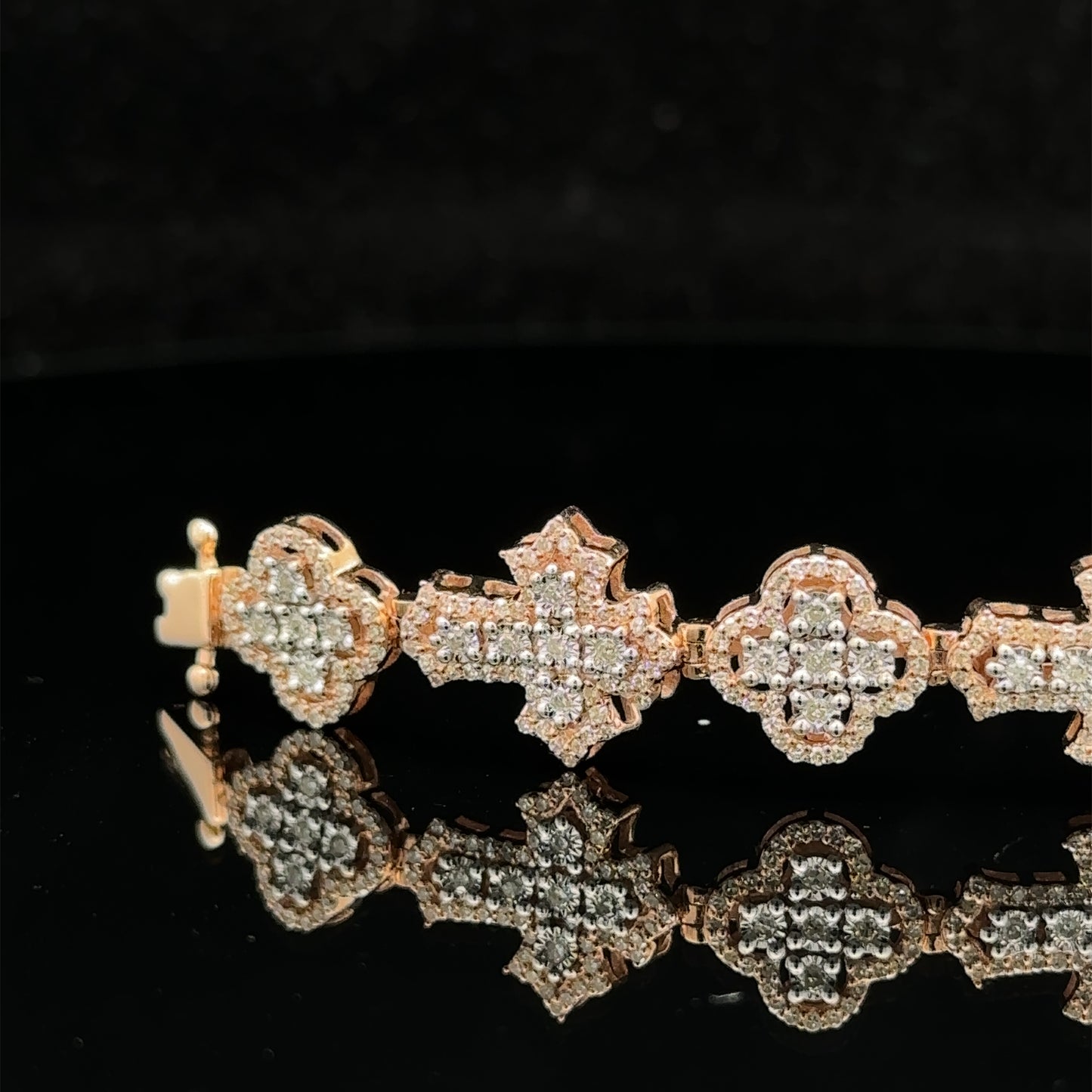 10k rose gold and diamond Cross Bracelet