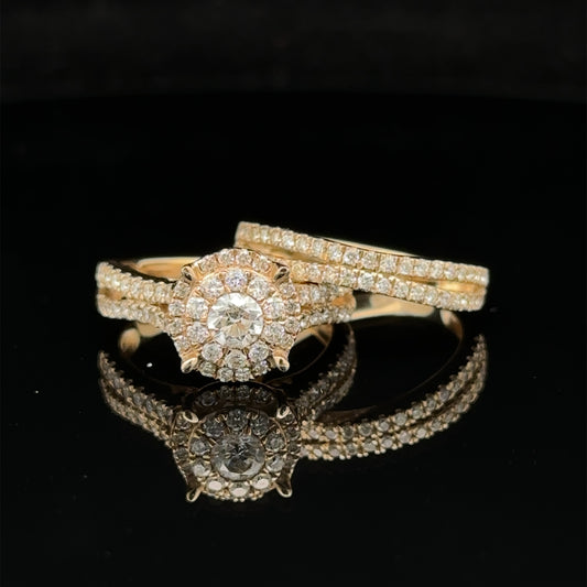 14k yellow gold and diamond 2-piece Bridal Set