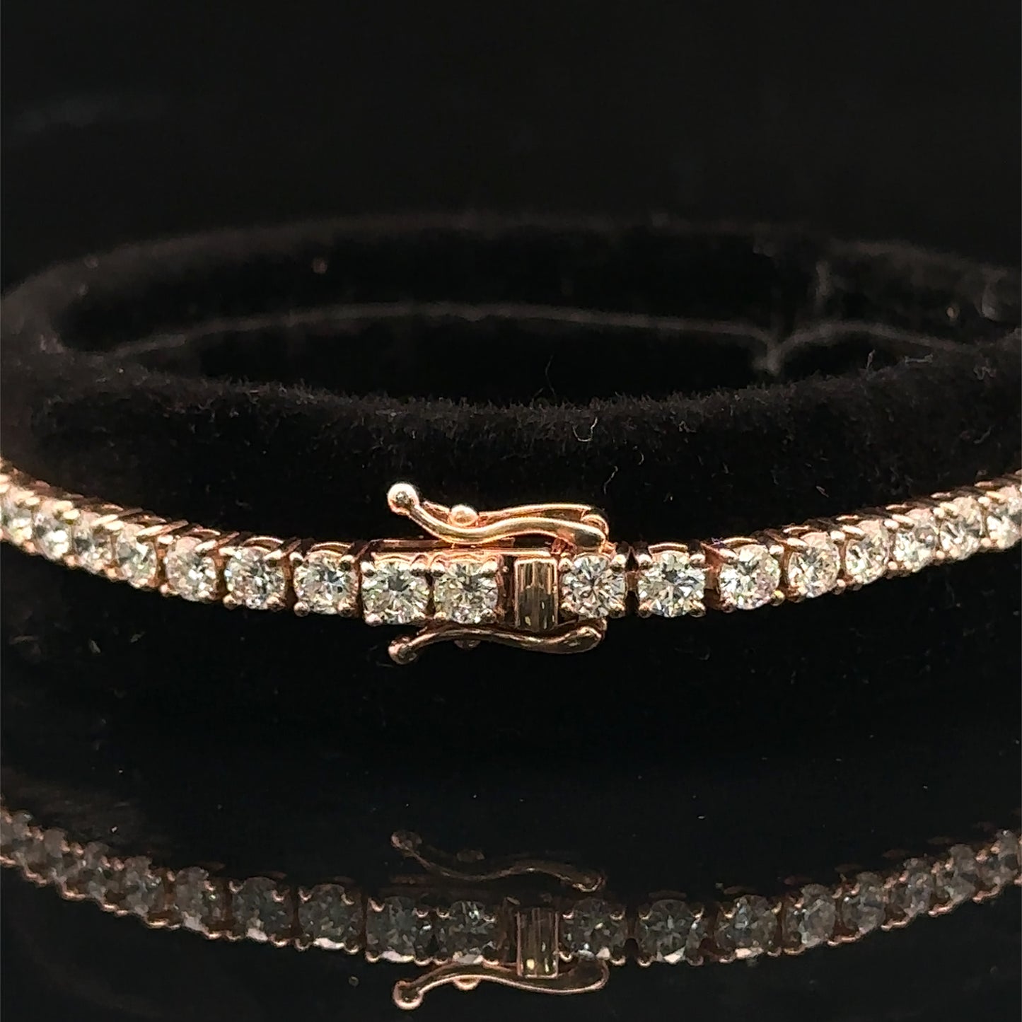 14k Rose gold and diamond (lab) Tennis Bracelet