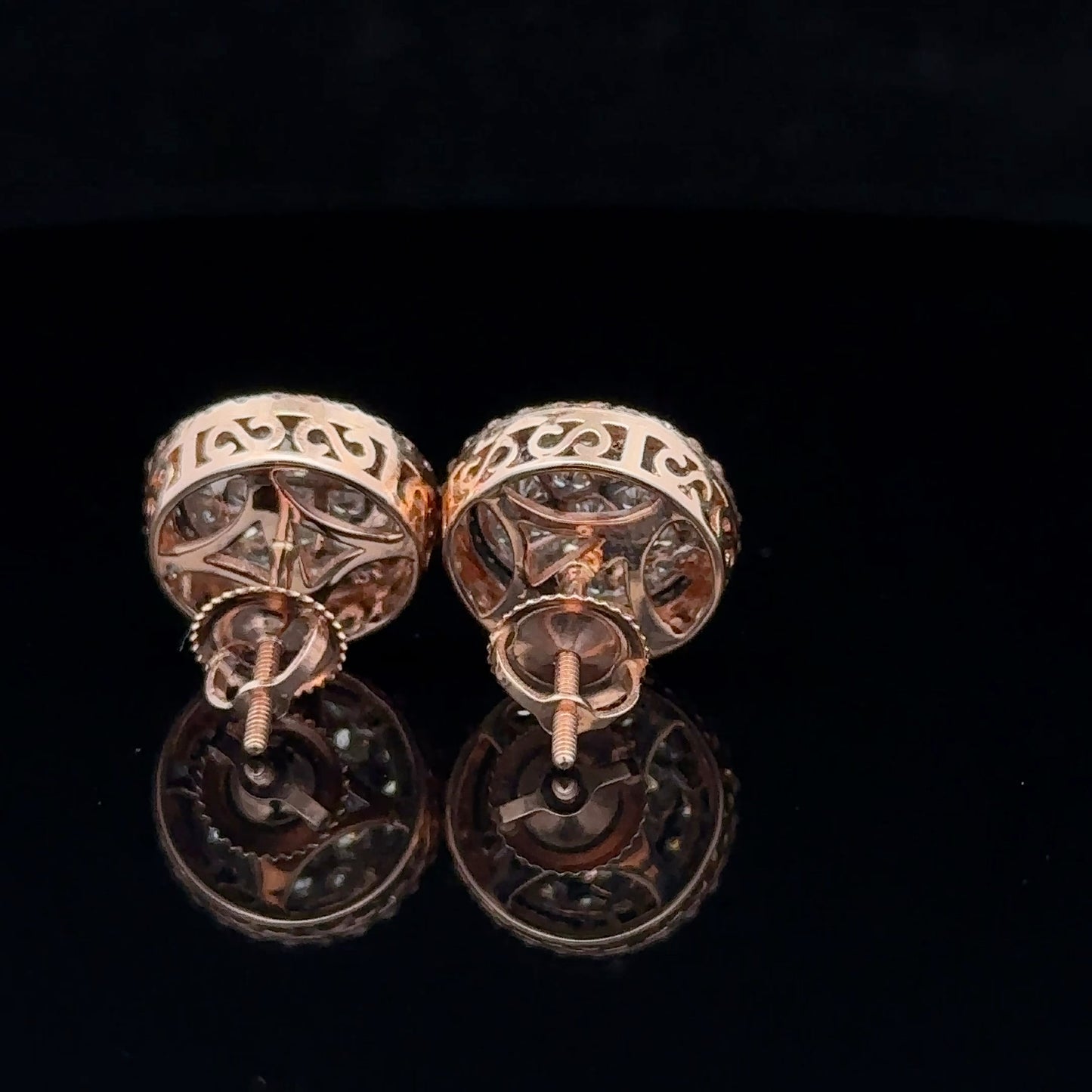 14k rose gold and diamond Earrings