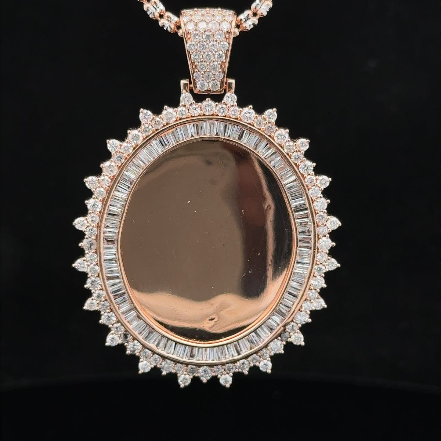 14k rose gold and diamond Picture Pendant