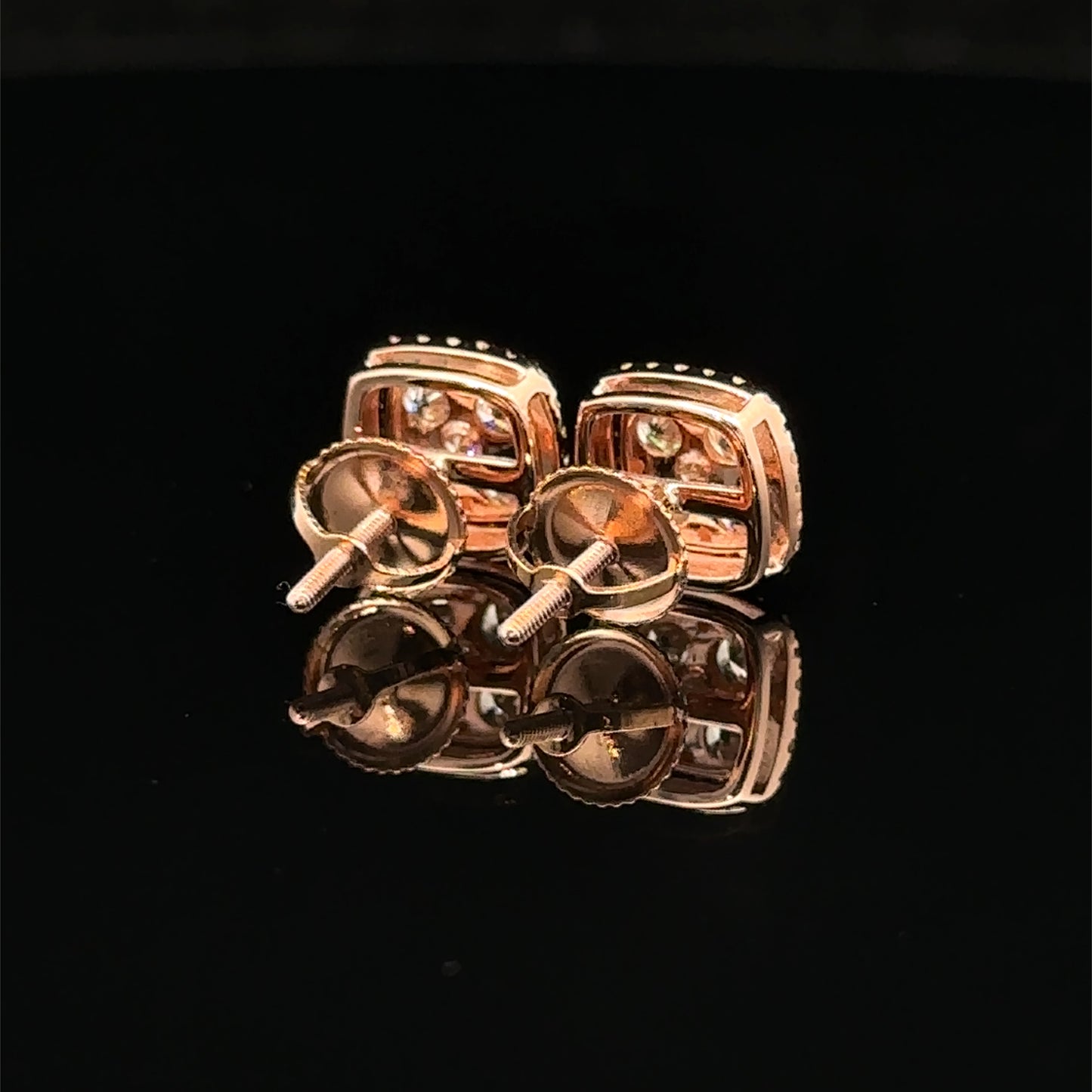 14k Rose Gold and Diamond Earrings