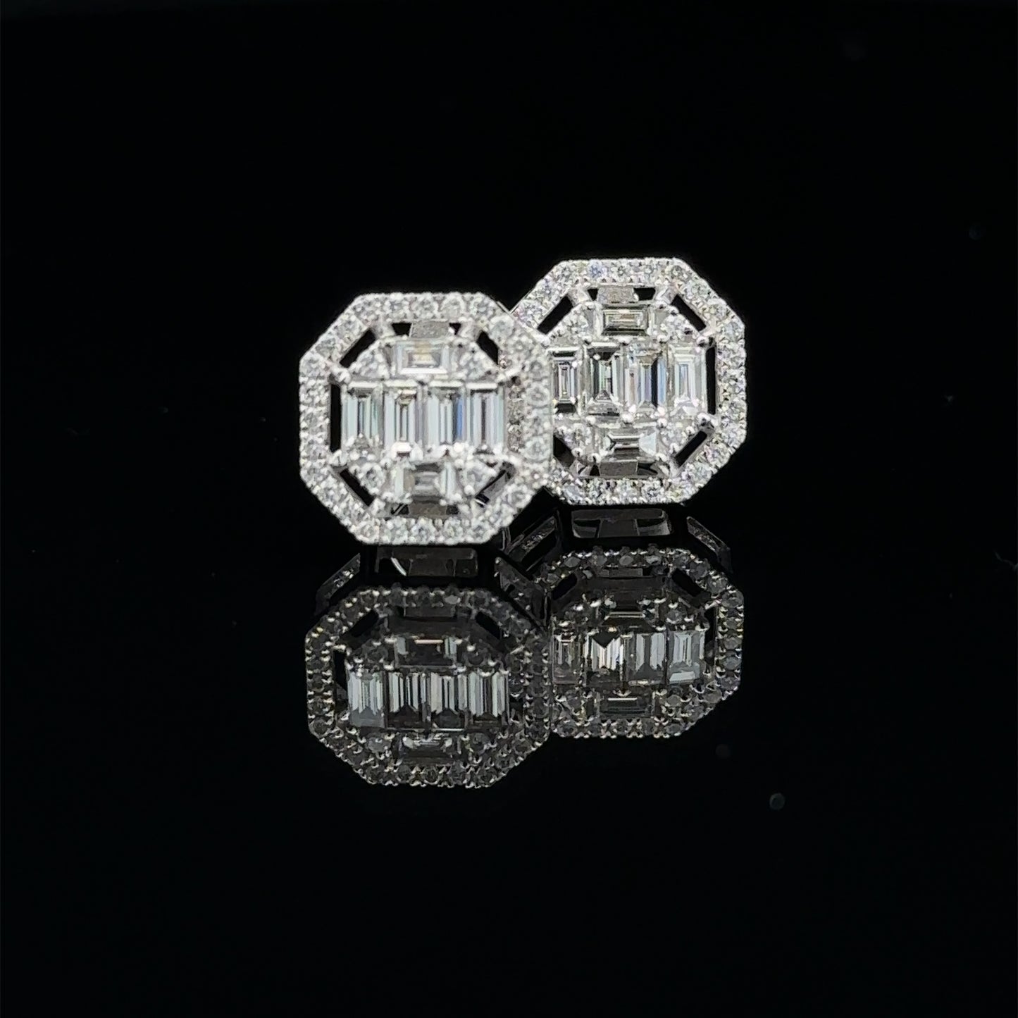 14k white gold and diamond Earrings