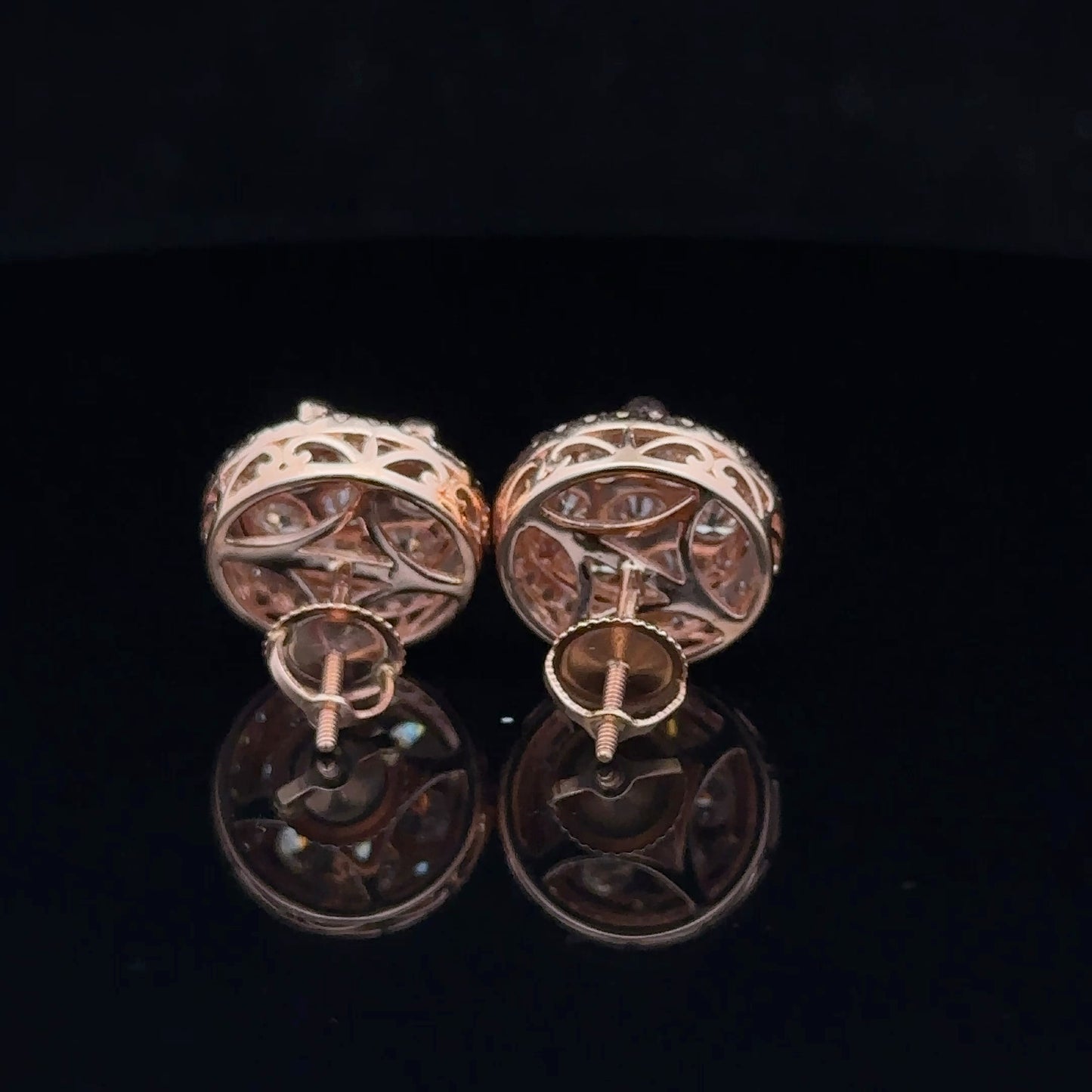 14k rose gold and diamond Earrings