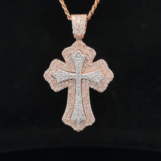 14k gold and diamond Cross Pendant and 10k gold Chain