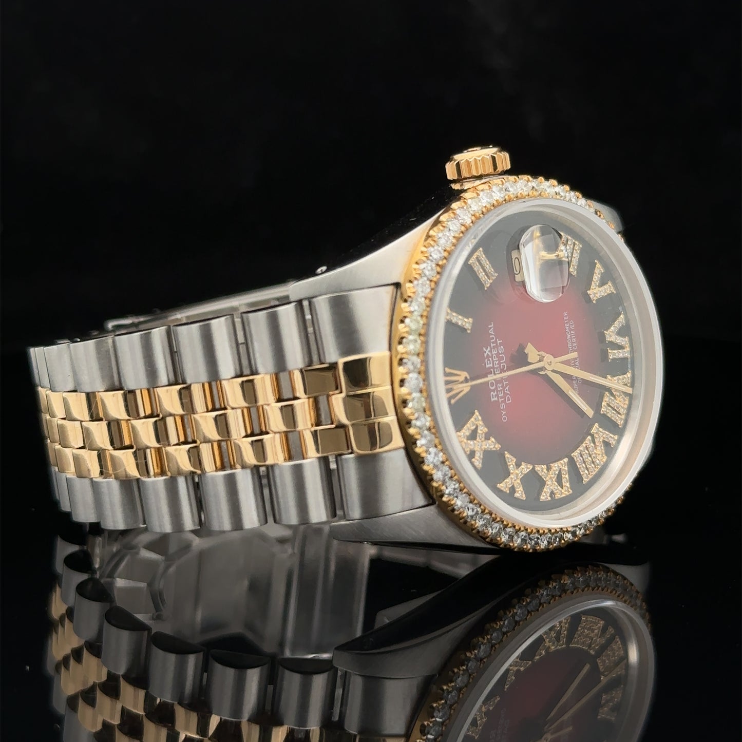 36mm Rolex Diamond Watch with Two-Tone Jubilee Bracelet