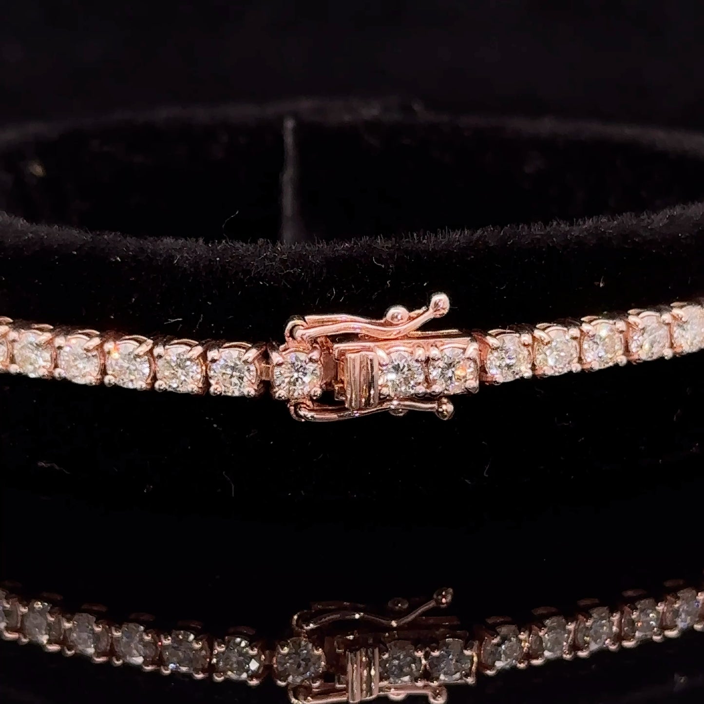 14k Rose gold and diamond Tennis Bracelet