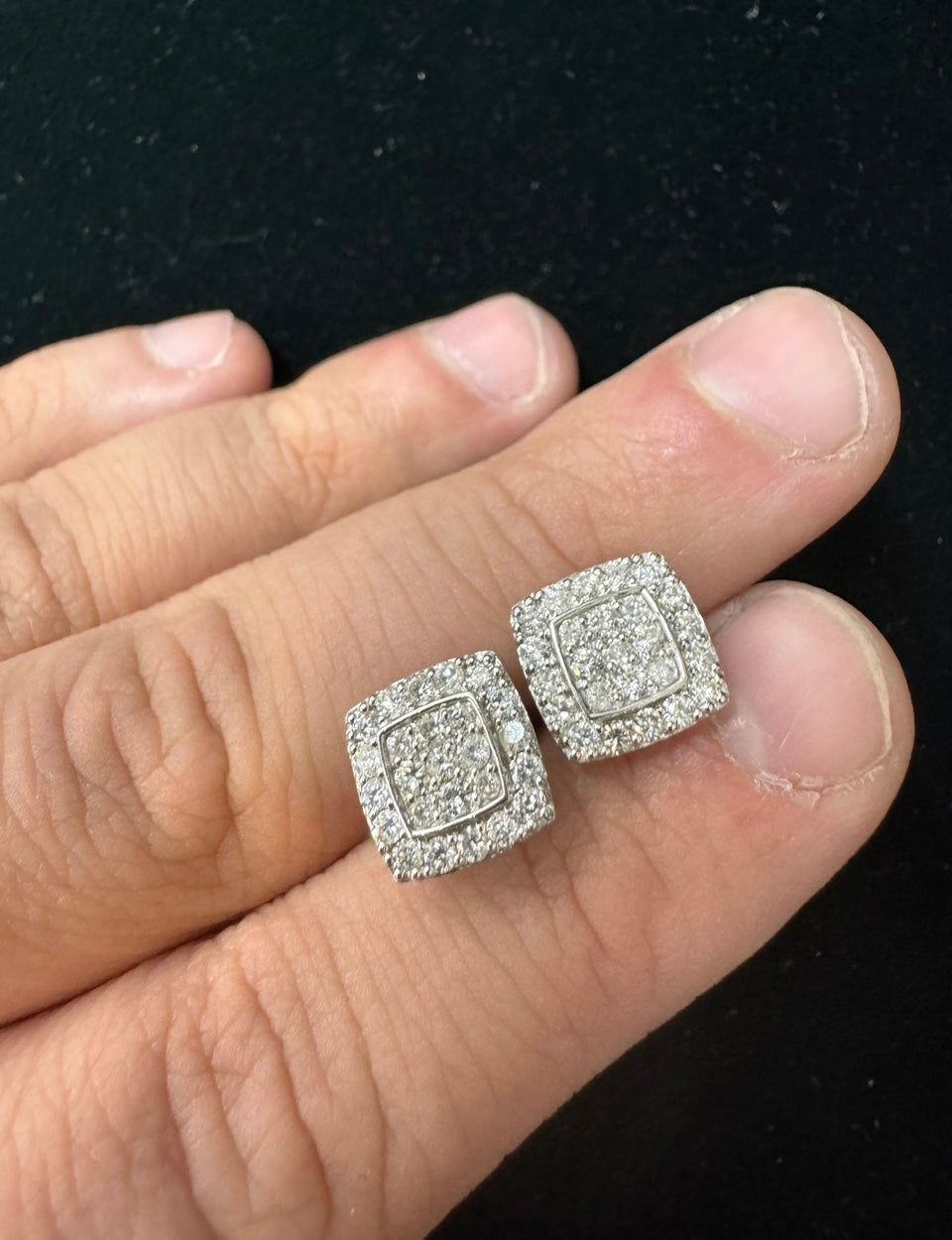 14k white gold and diamond Earrings