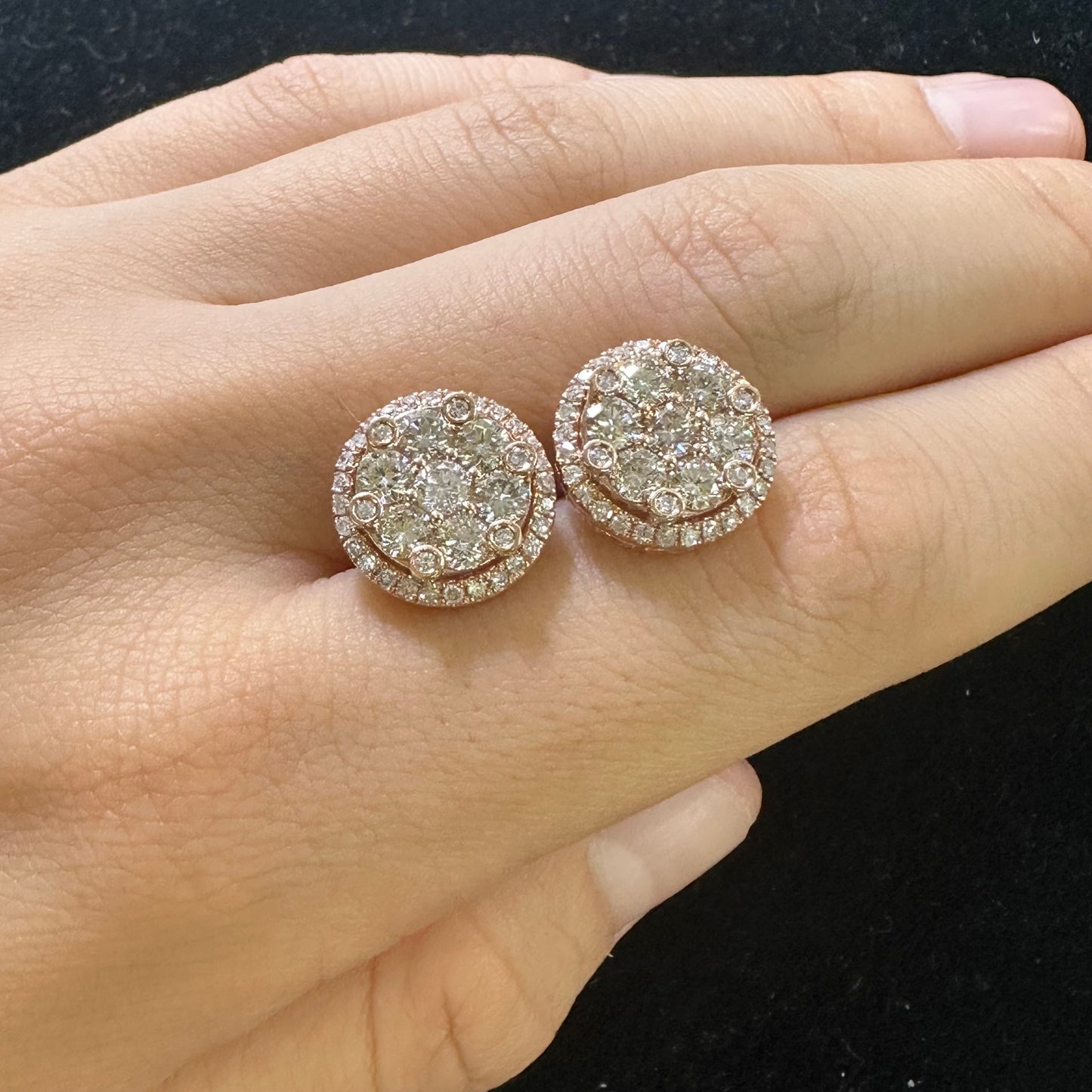 14k rose gold and diamond Earrings