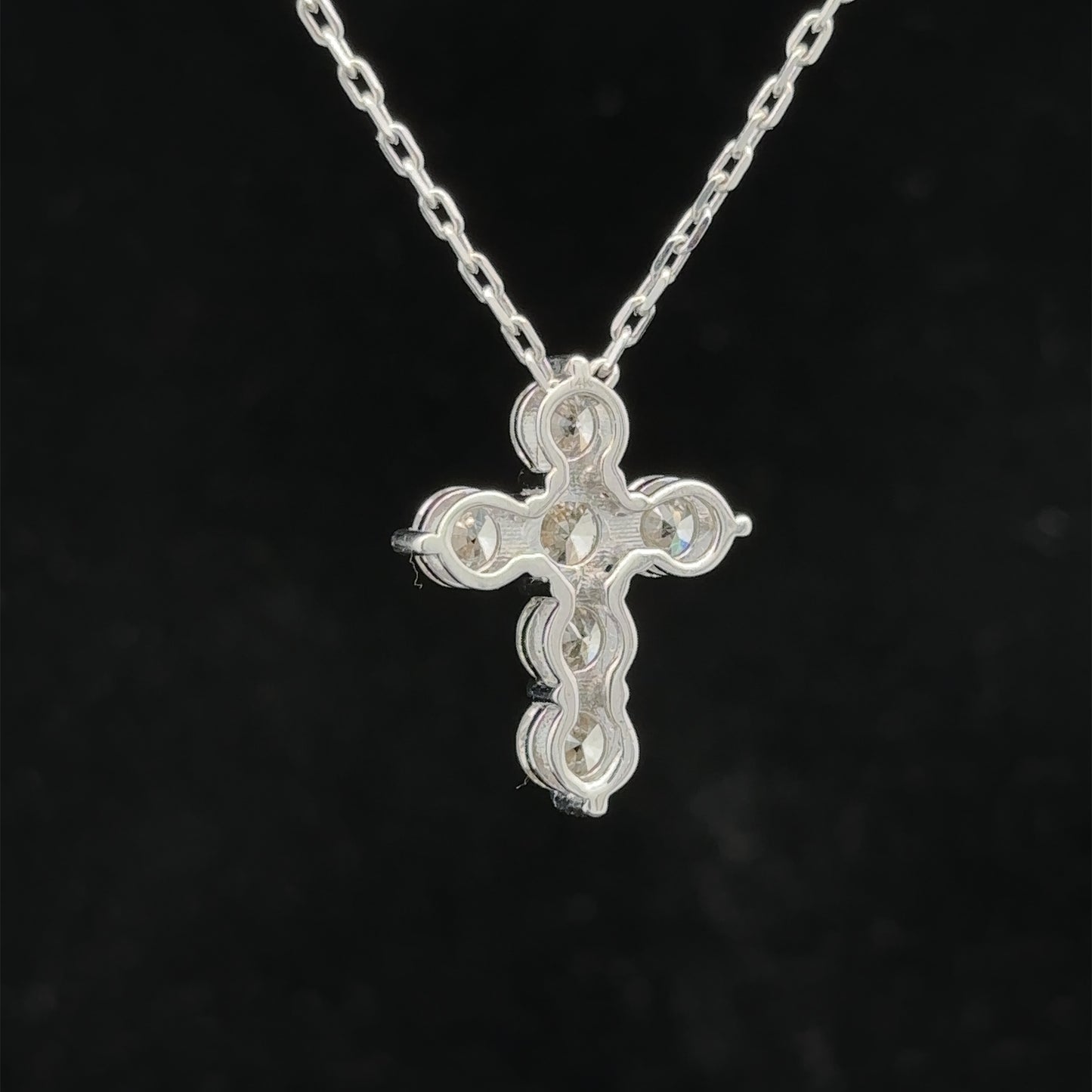 14k white gold and diamond Cross Pendant