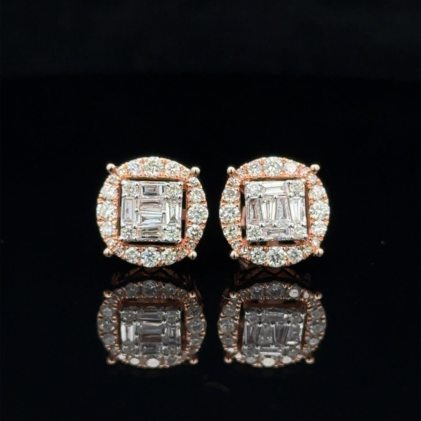 14k rose gold and diamond Earrings