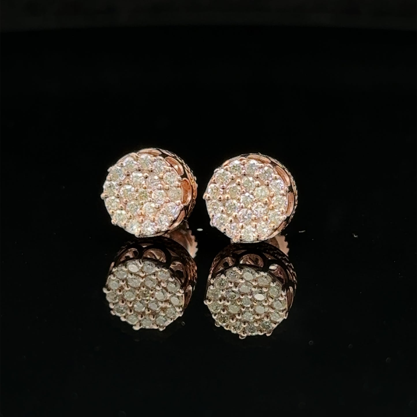 14k rose gold and diamond Earrings