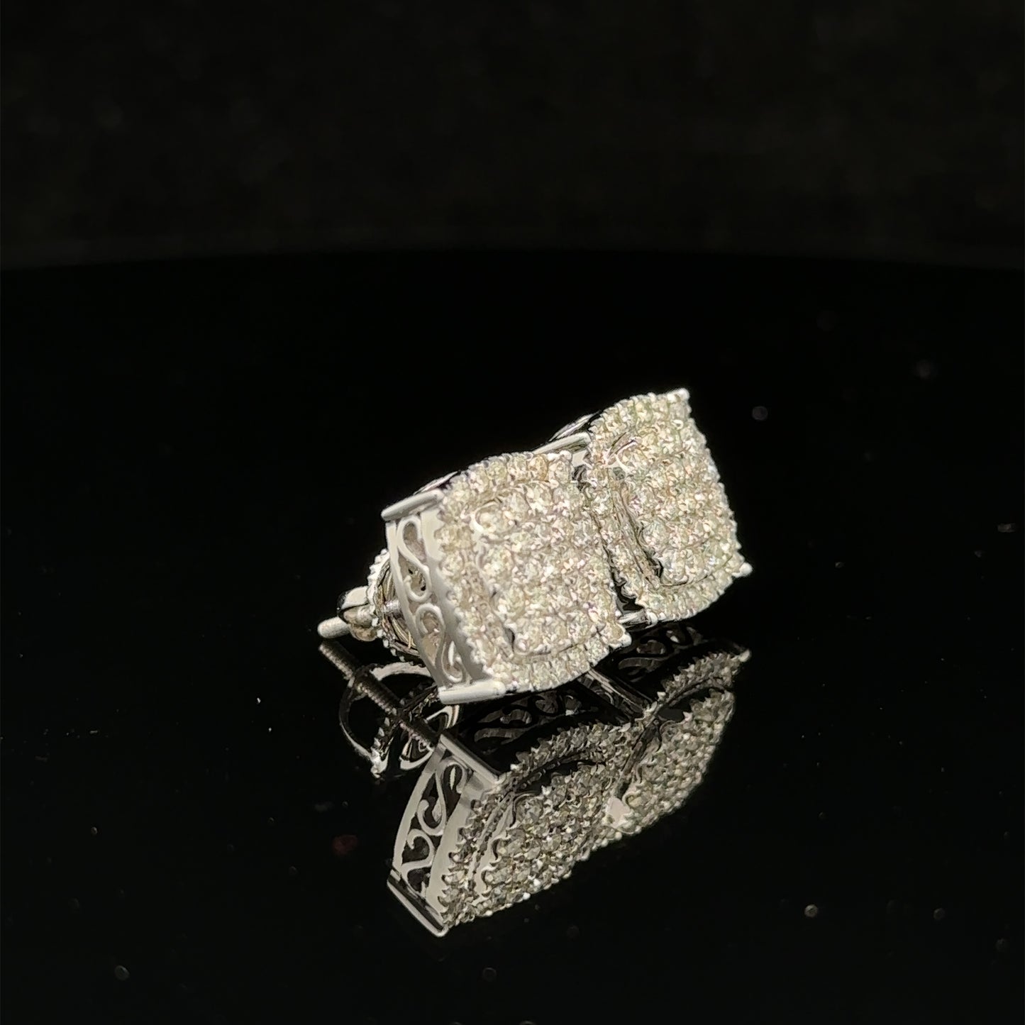 14k white gold and diamond Earrings