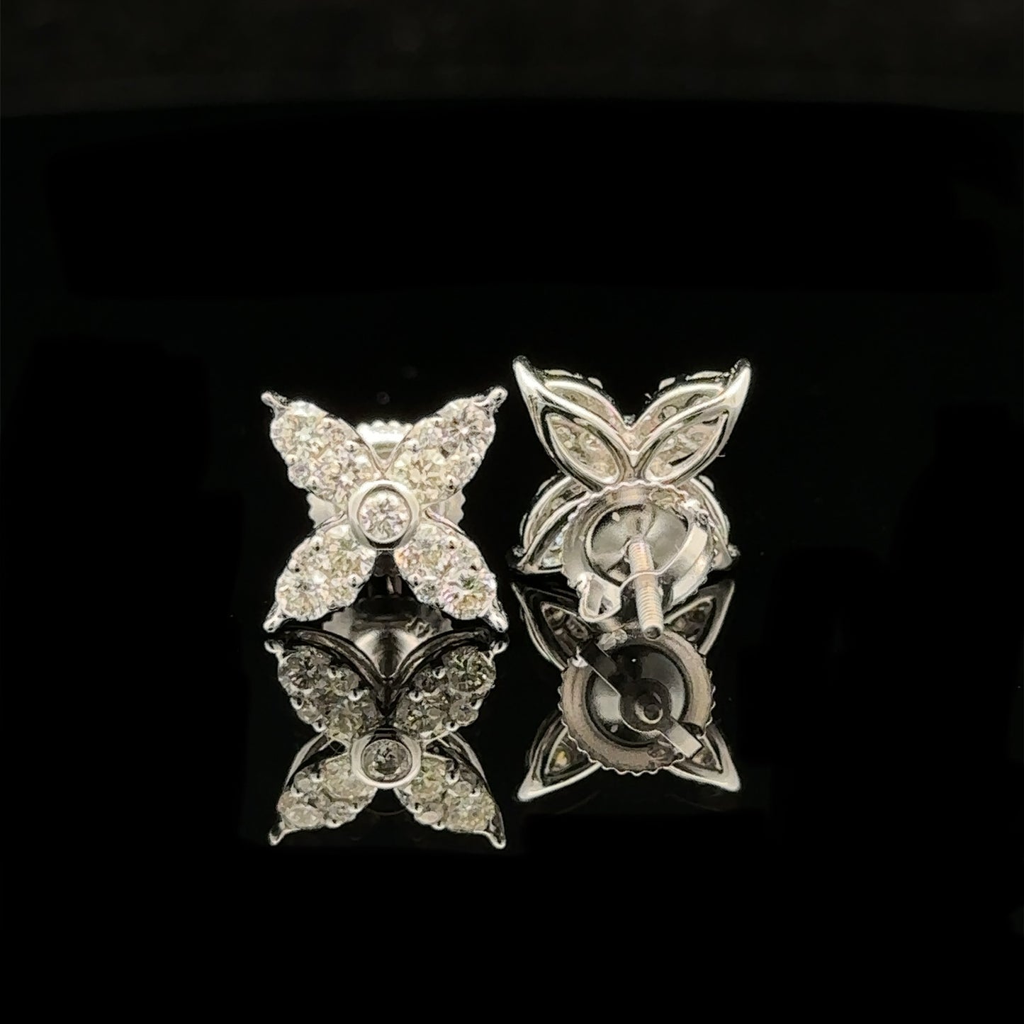 14k white gold and diamond Earrings