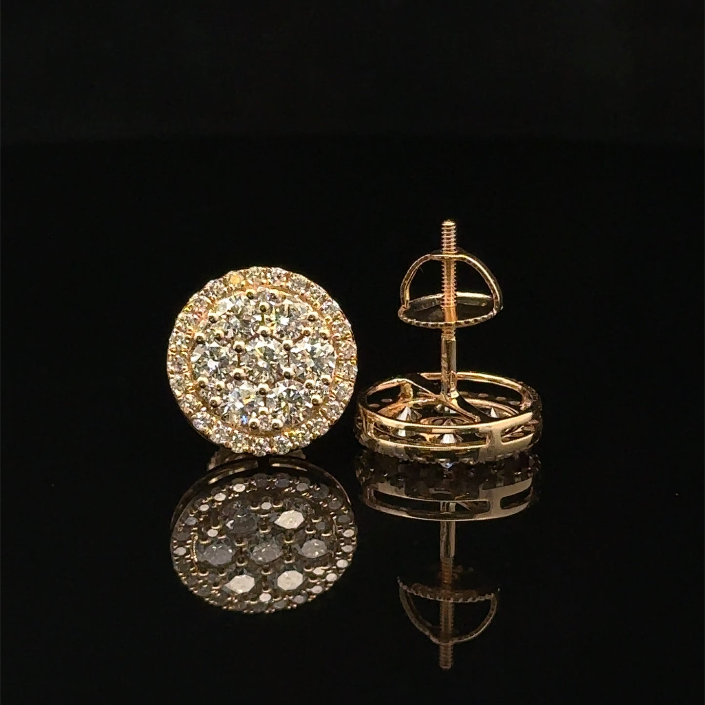 14K Yellow Gold Natural Diamond Earrings