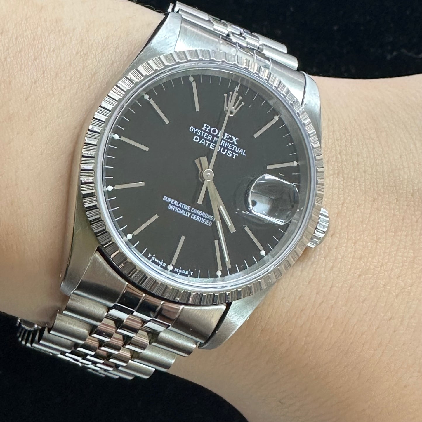 36mm Rolex Datejust Watch with Stainless Steel Jubilee Bracelet