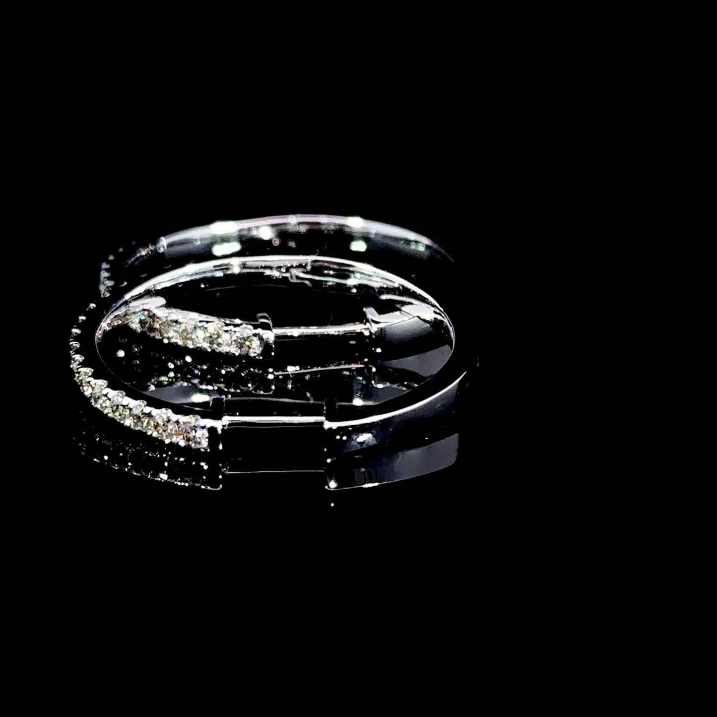 10k white gold and diamond Hoop Earrings