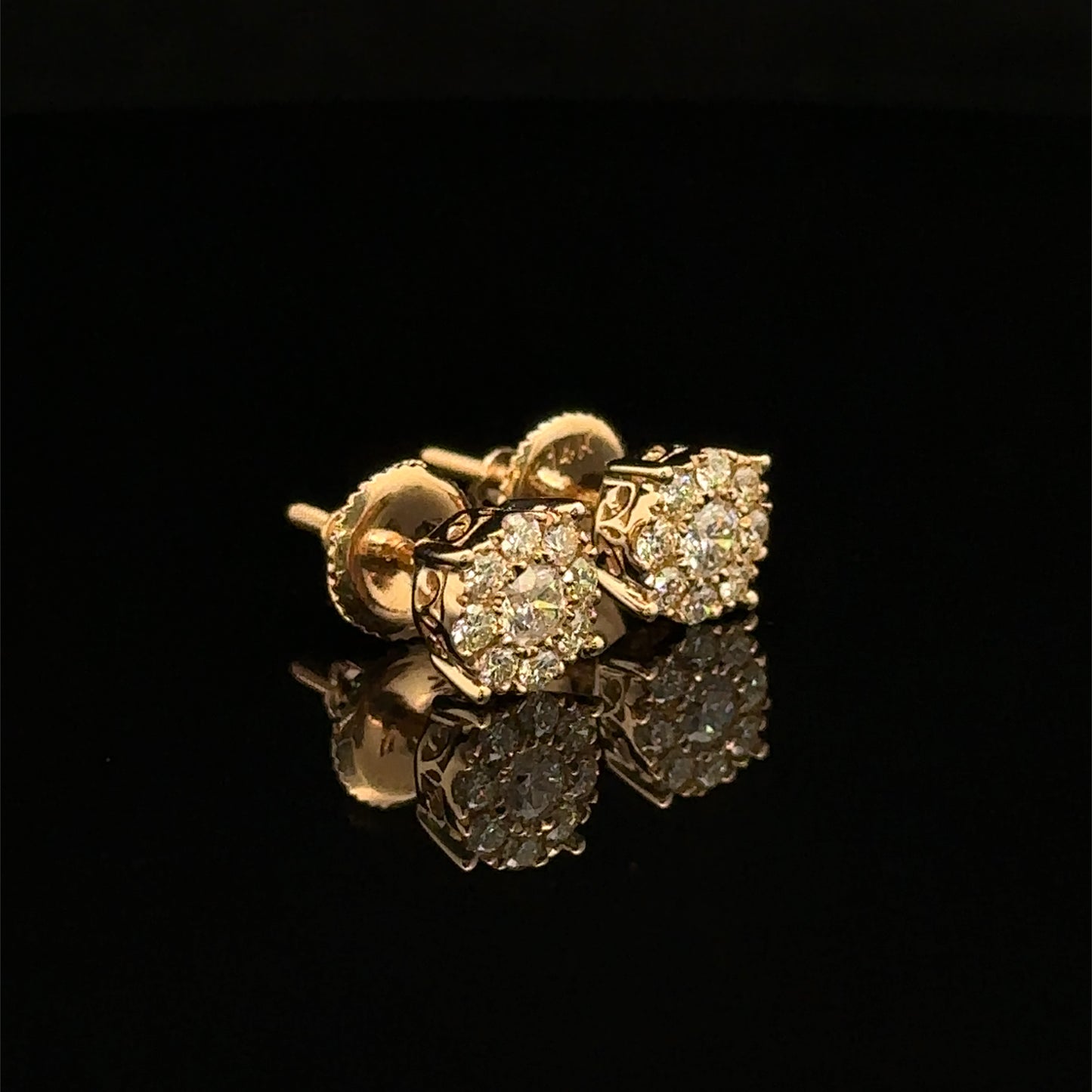 14k Yellow Gold and Diamond Earrings - Elegant & Timeless Jewelry