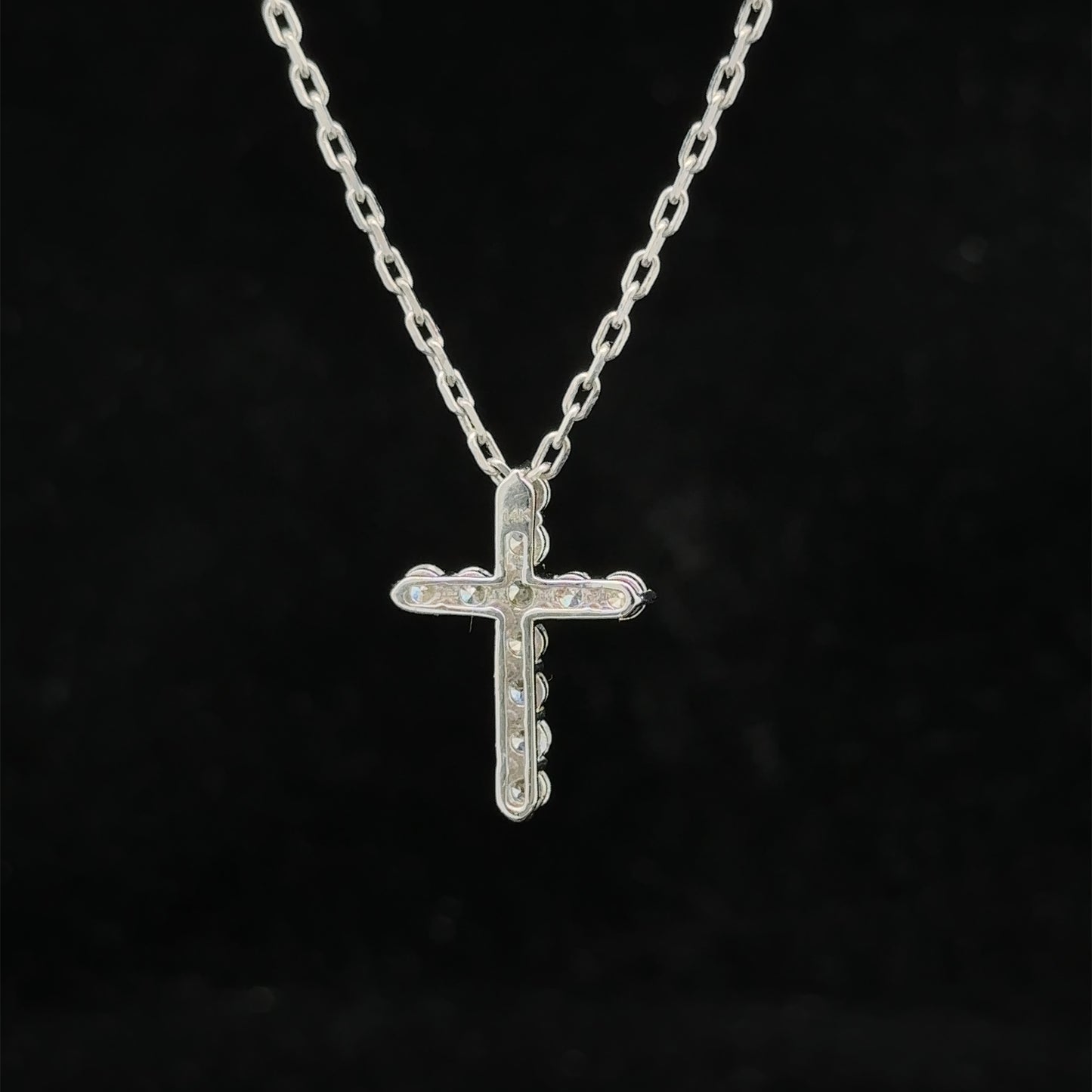 14k white gold and diamond Cross Pendant