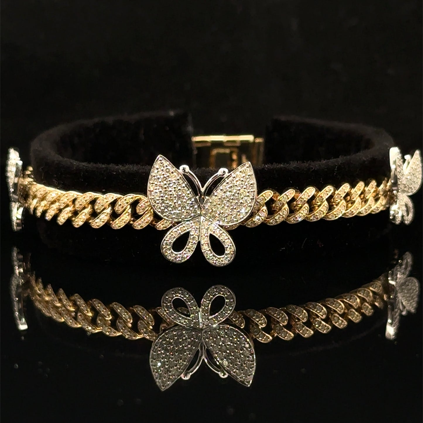 10k Yellow Gold Butterfly Bracelet with Diamonds