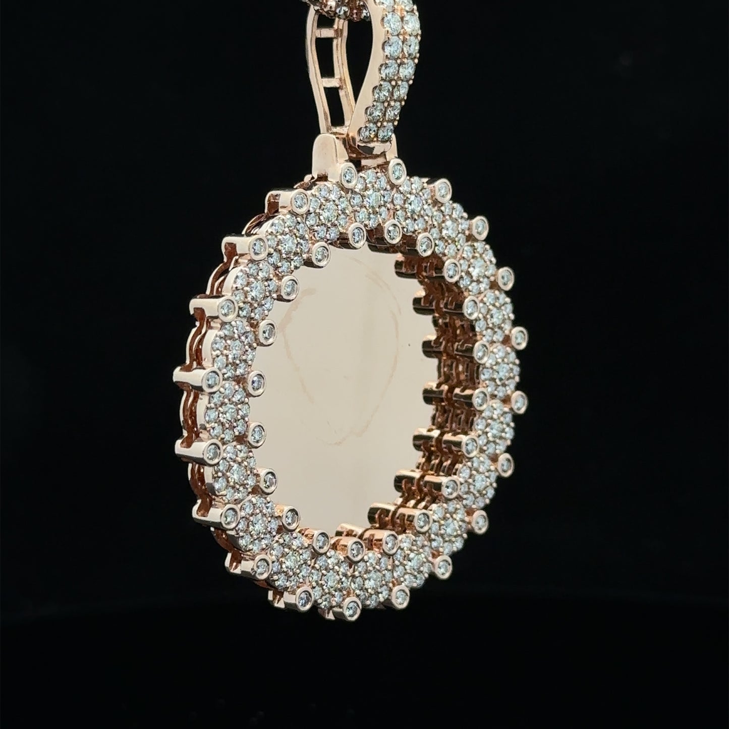 14k rose gold and diamond Picture Pendant