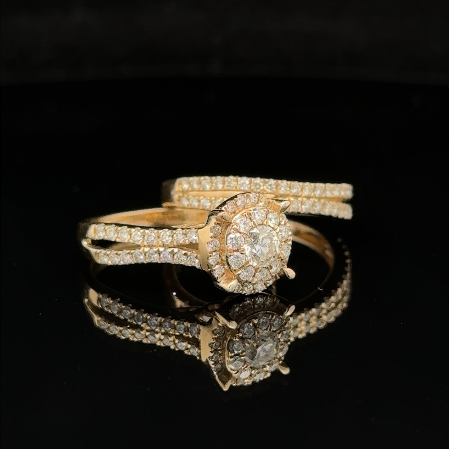 14k yellow gold and diamond 2-piece Bridal Set