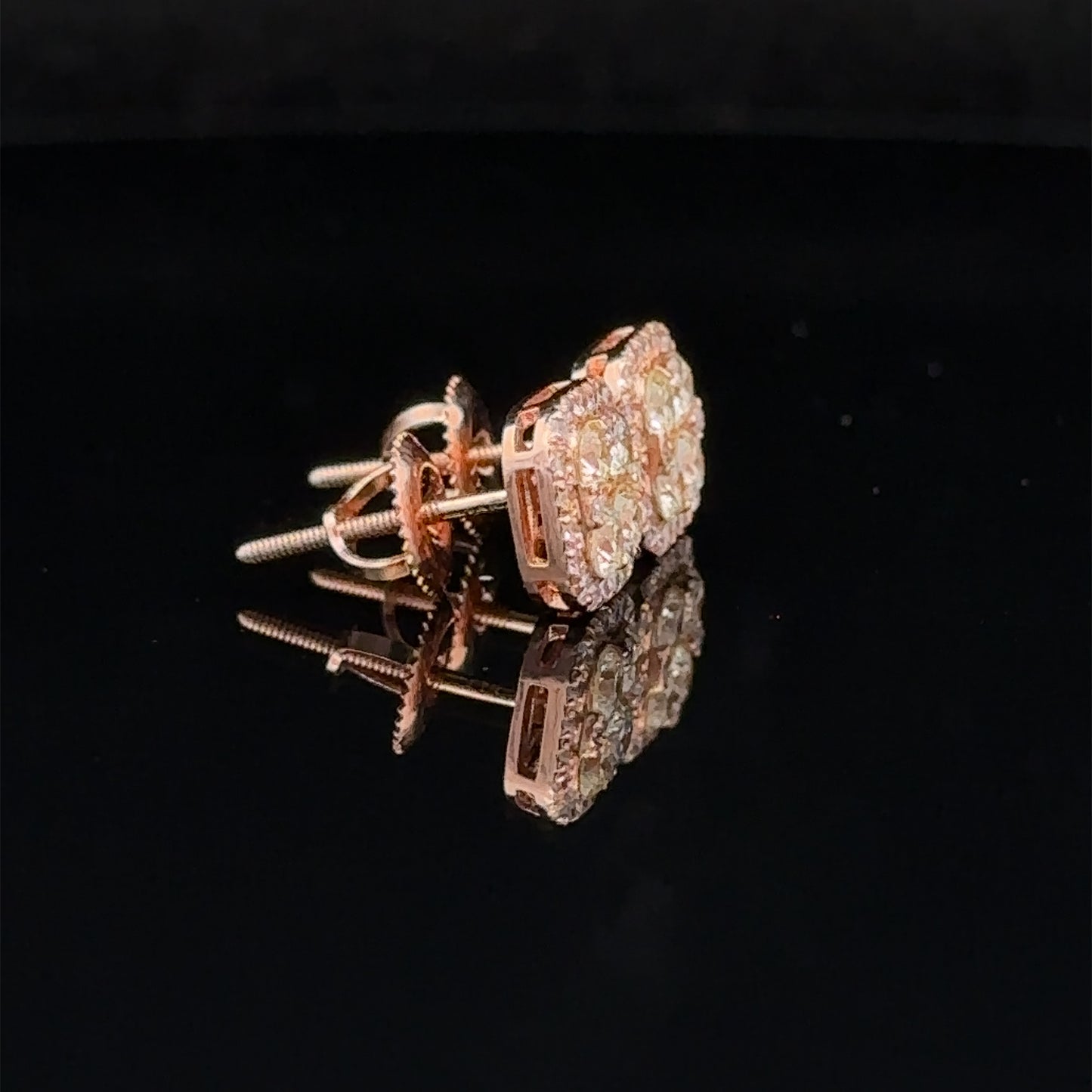 14k rose gold and diamond Earrings