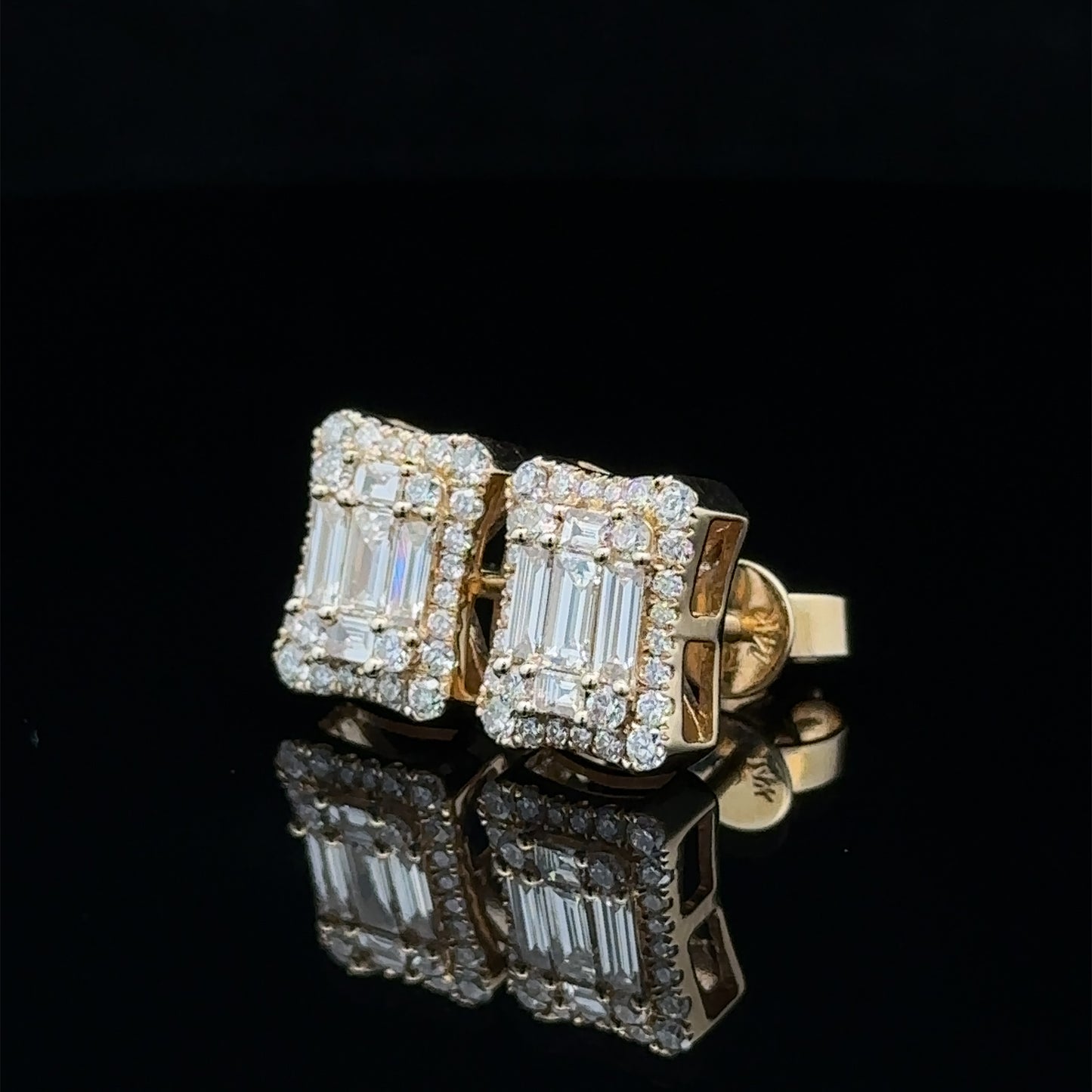 14k yellow gold and diamond Earrings