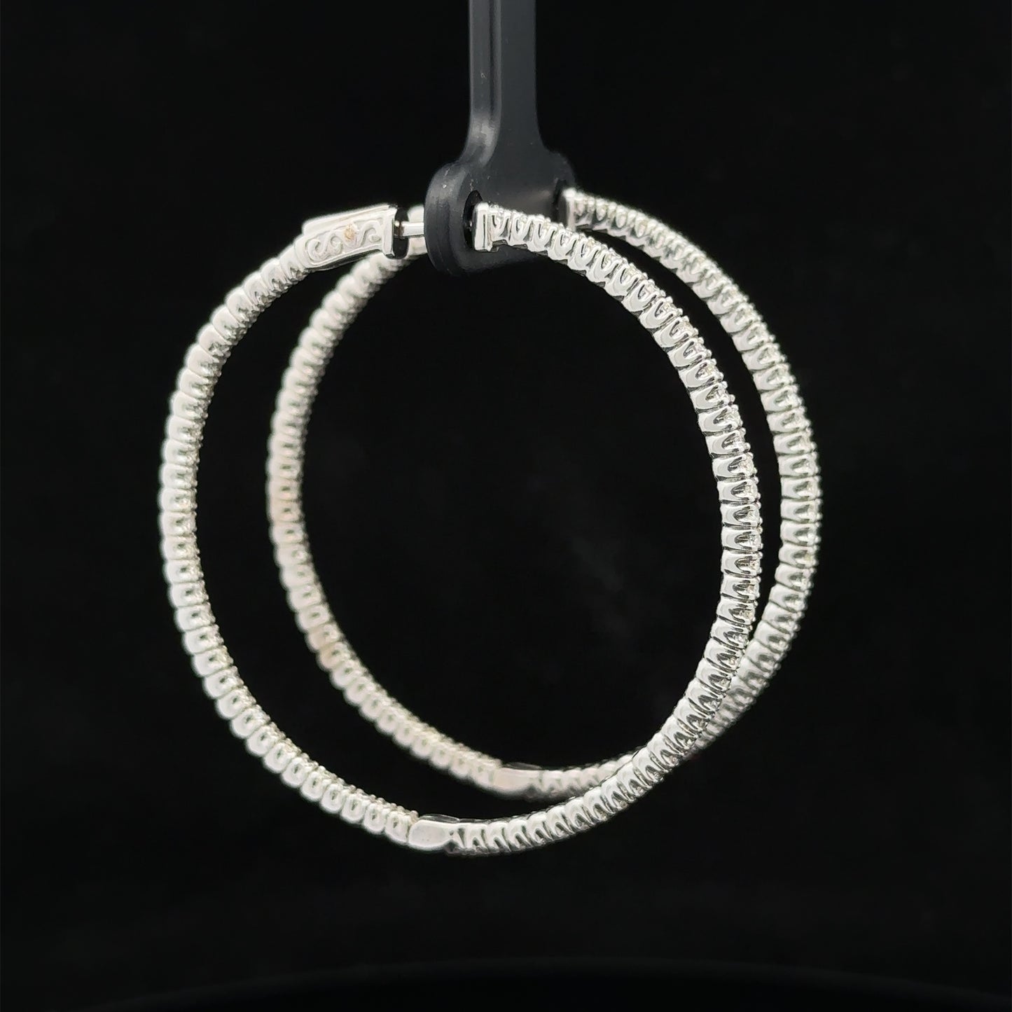 14k white gold and diamond Hoop Earrings