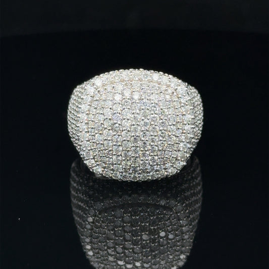 14k white gold Men`s Ring with Round Diamonds