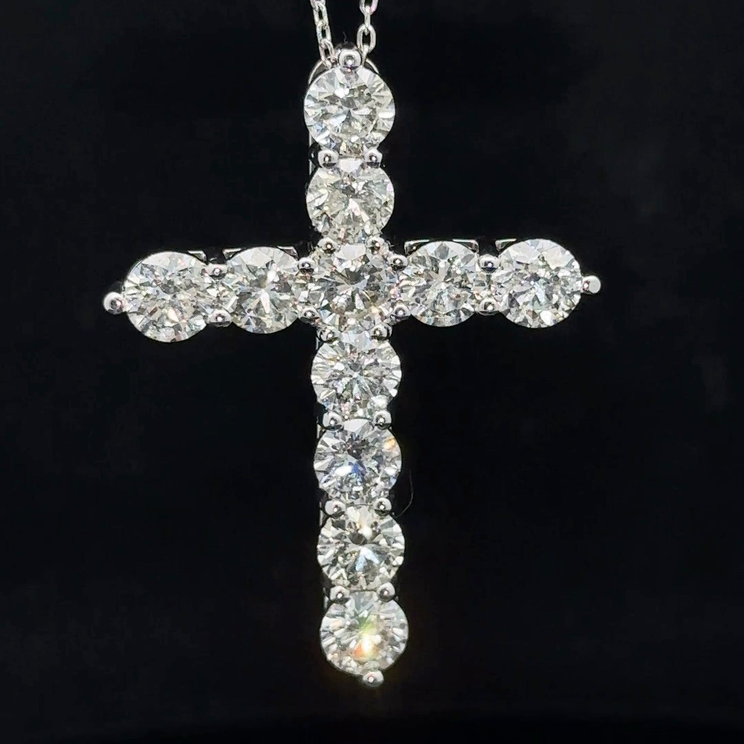 14k white gold and diamond Cross Pendant