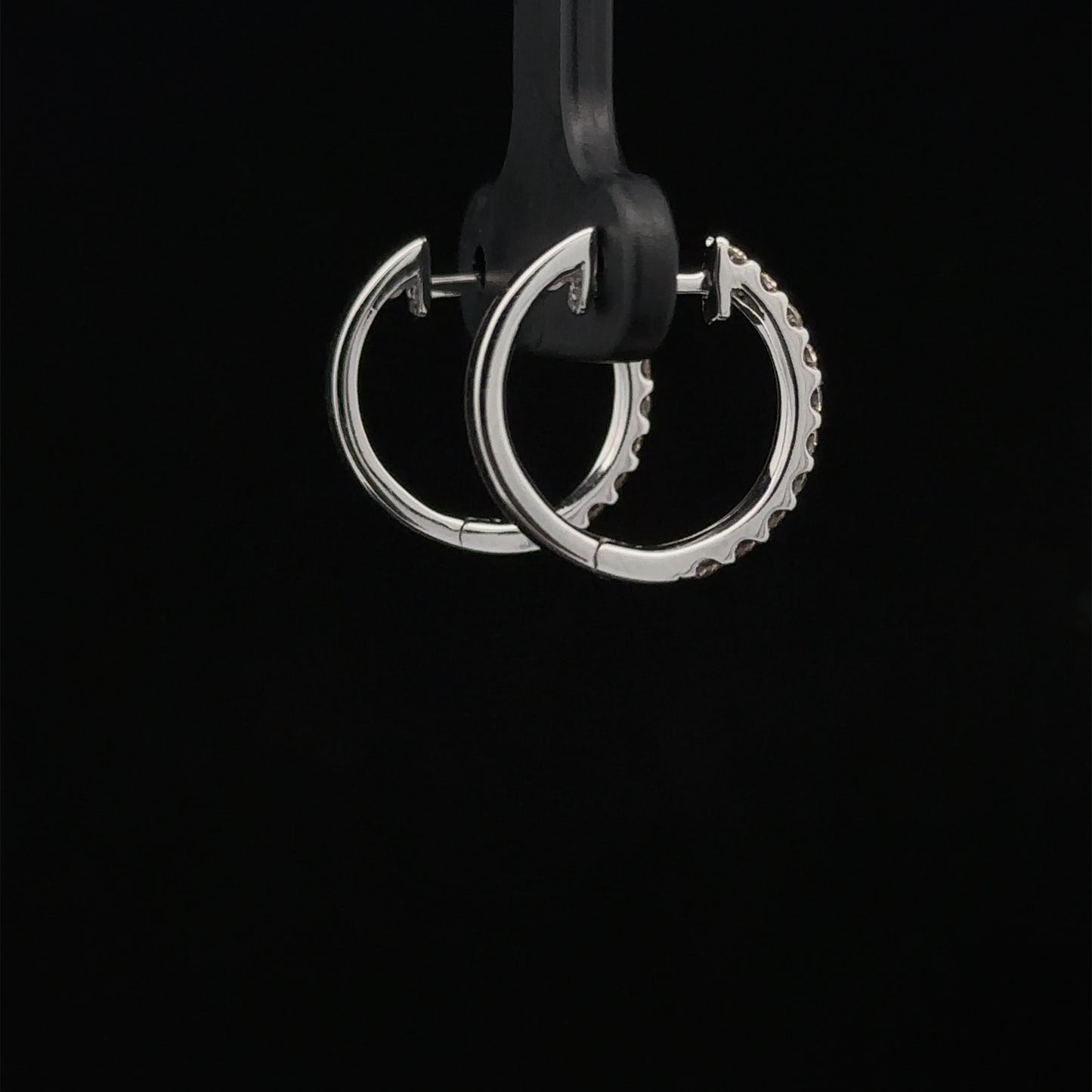 14k white gold and diamond Hoop Earrings