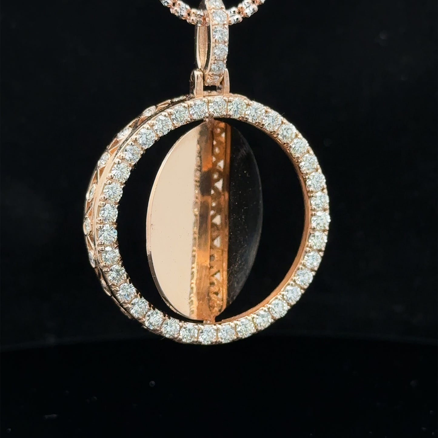 14k rose gold and diamond Picture Pendant